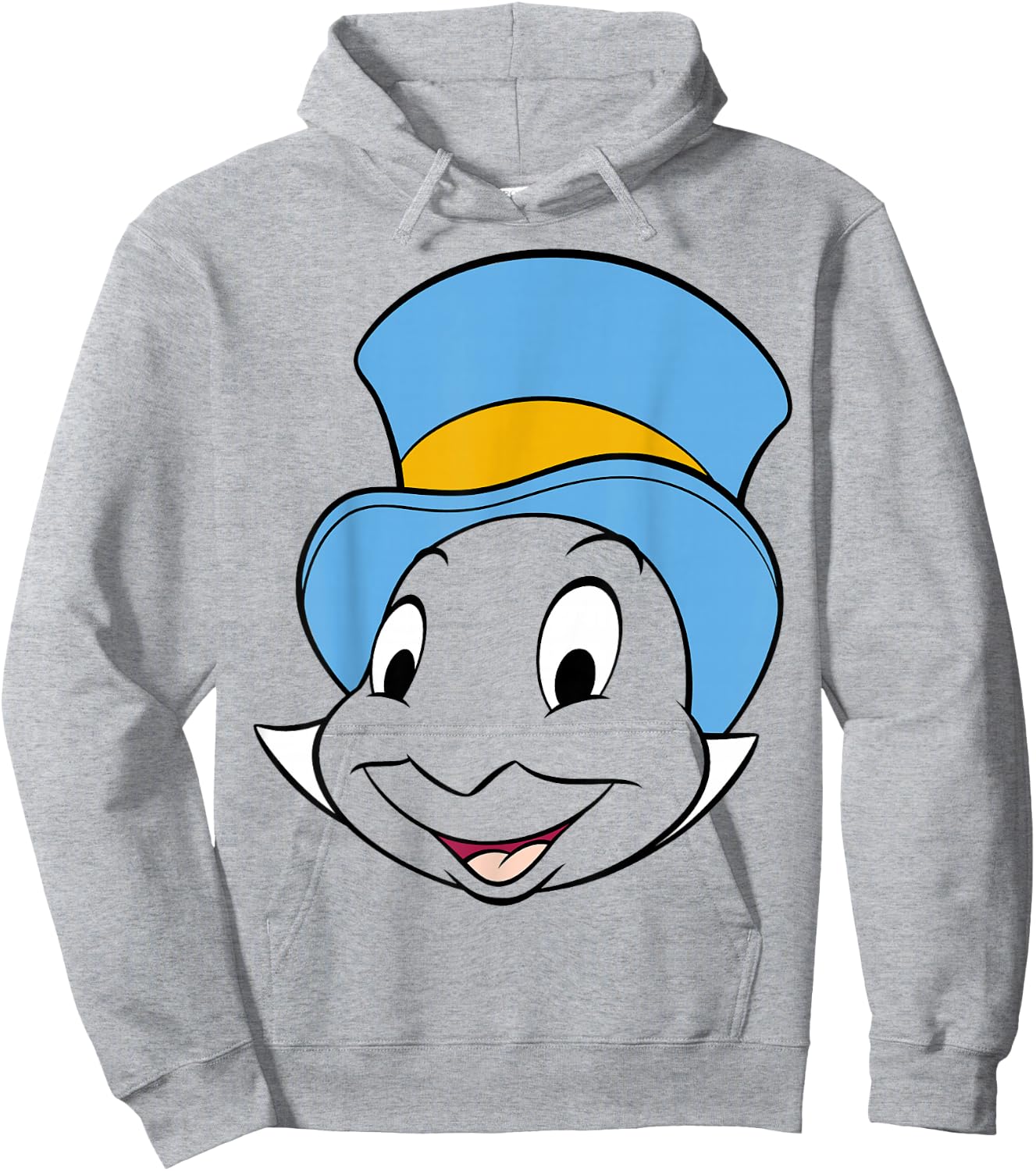 Disney Pinocchio Jiminy Cricket Big Face Hoodie - Hoodie | Ash