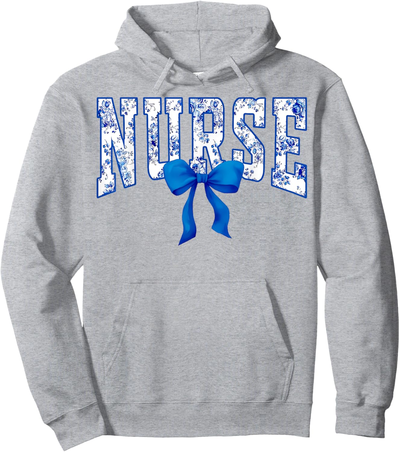 Toile De Jouy Nurse Coquette Bow Nurse Floral Hoodie - Hoodie | Ash