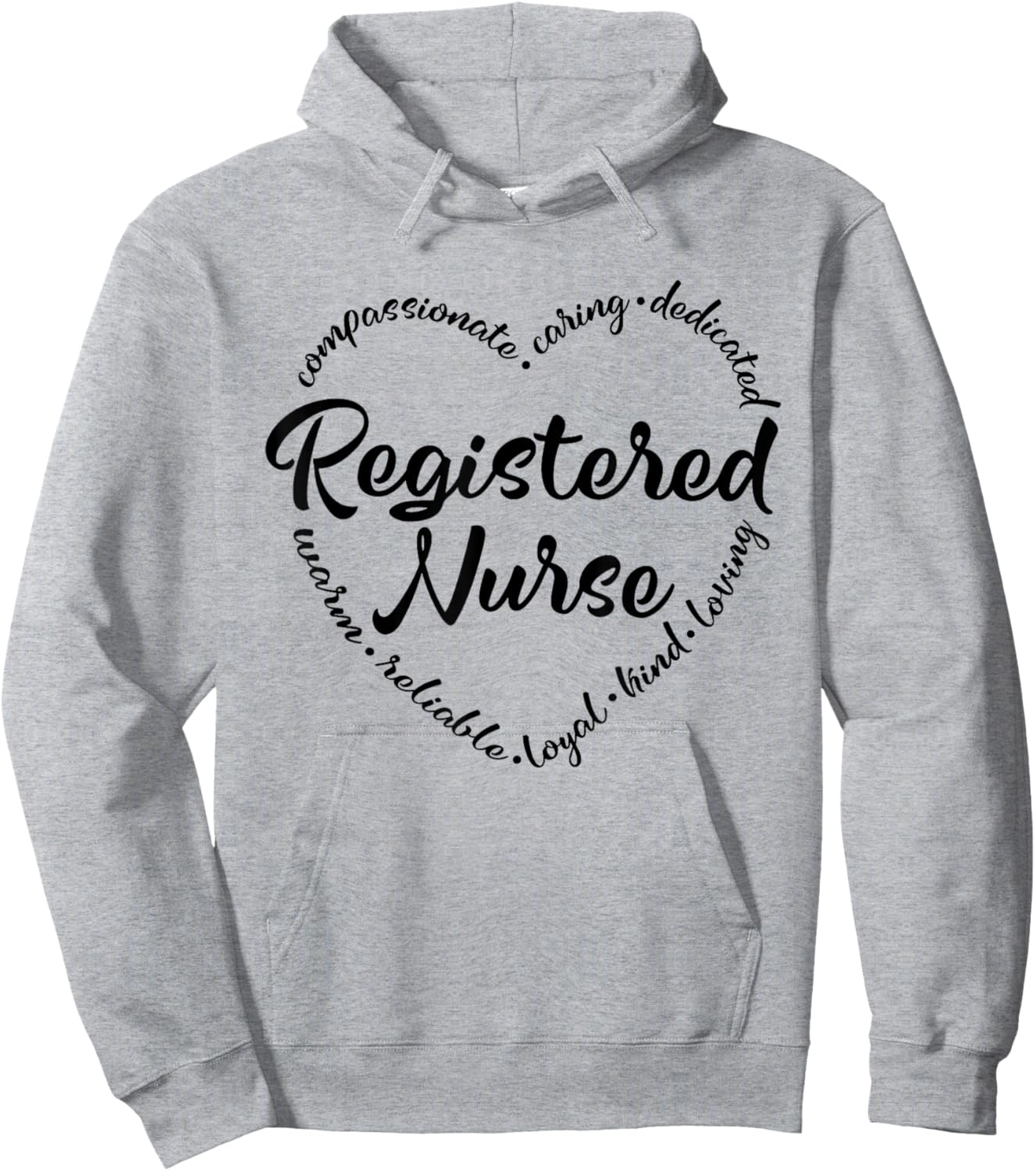 Women Registered Nurse - RN Nursing Heart Word Nurse Day Hoodie - Hoodie | Ash