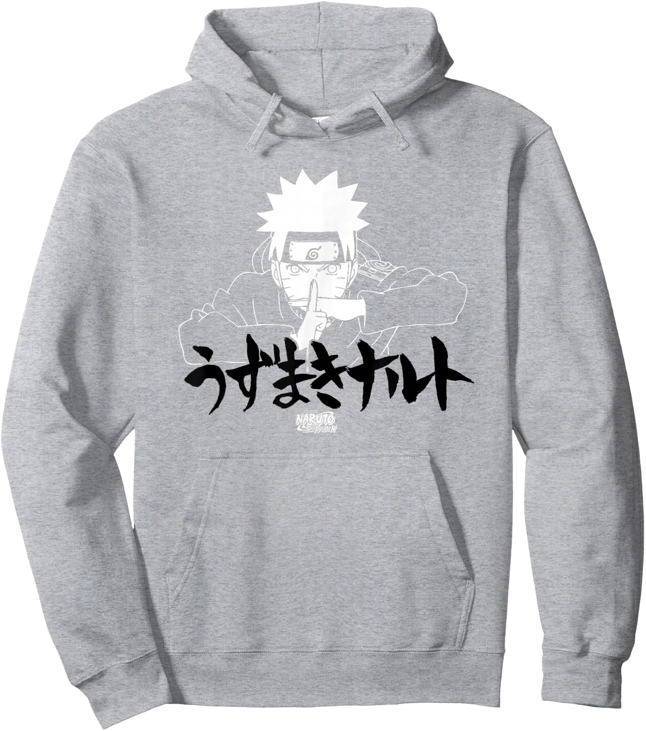 Naruto Shippuden Linear Naruto Jutsu with Kanji Anime Hoodie - Hoodie | Ash