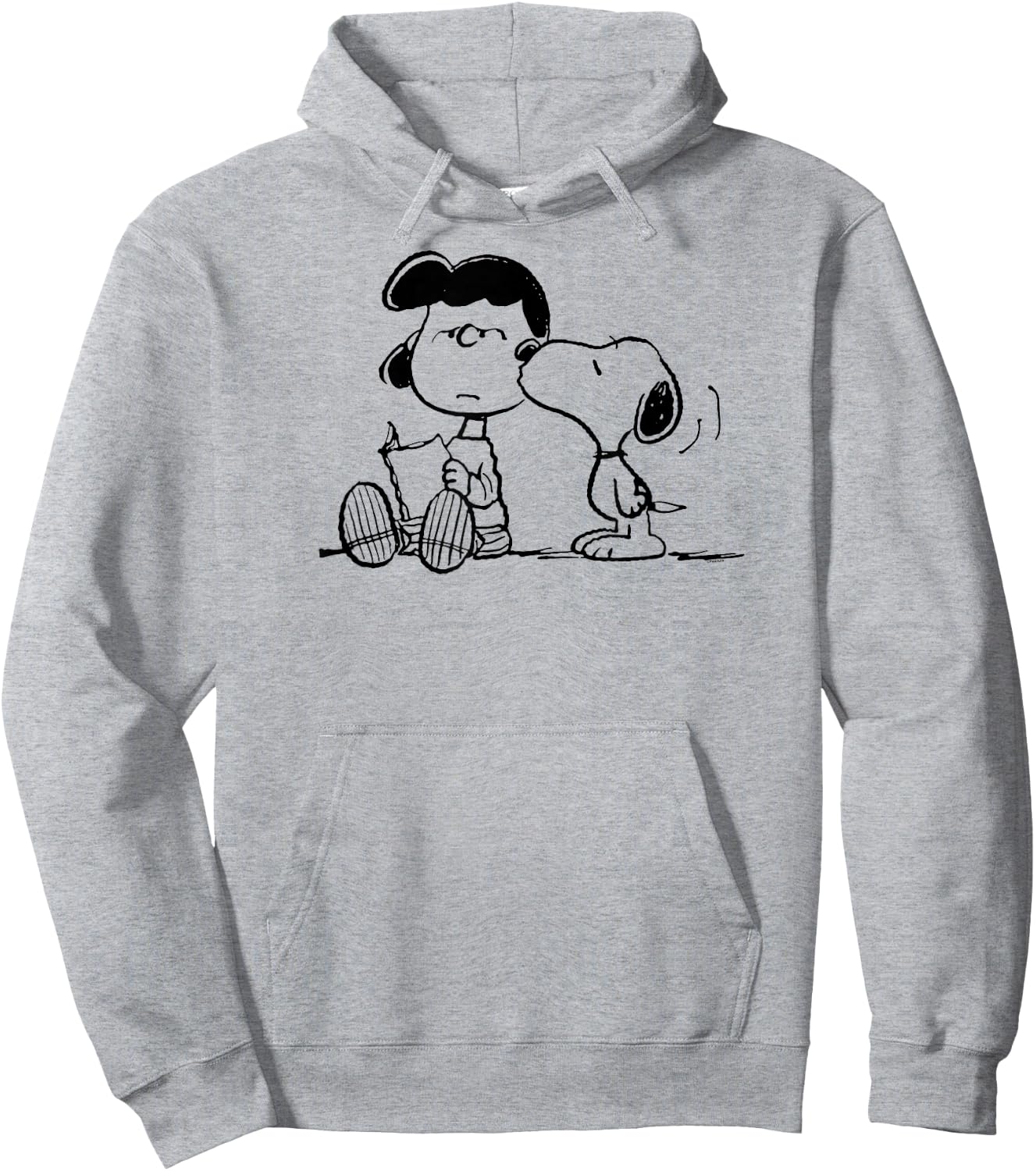 Peanuts - Snoopy Kissing Lucy Reading A Book Hoodie - Hoodie | Ash