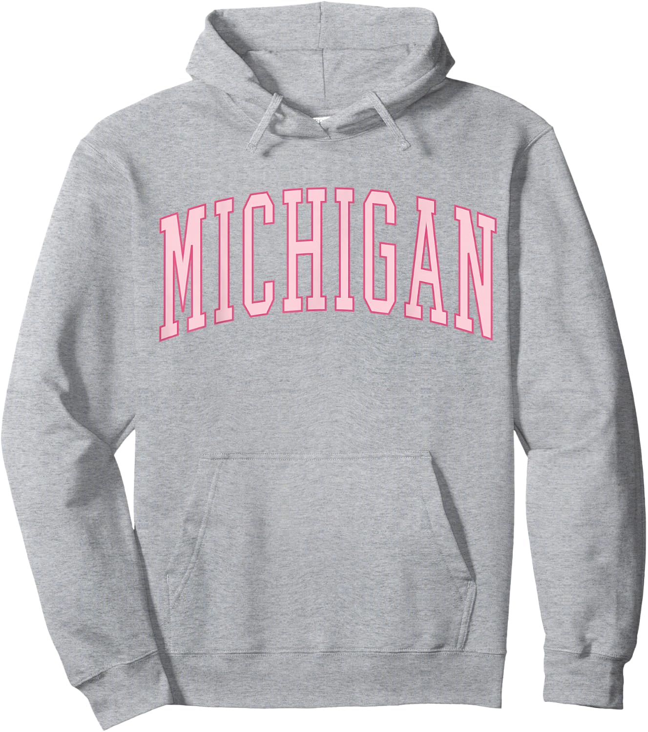 Preppy Varsity Pink Michigan Hoodie - Hoodie | Ash