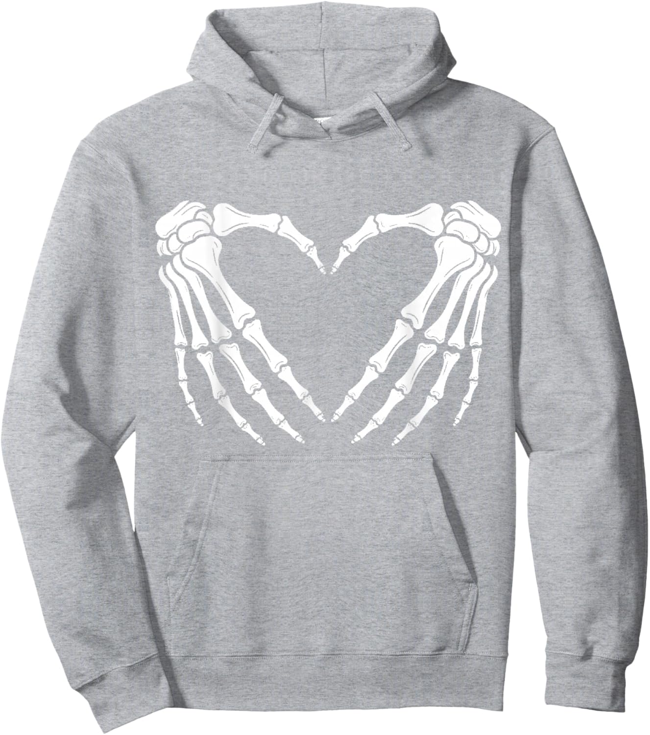Skeleton Hands Heart Sign Red Halloween Hoodie - Hoodie | Ash