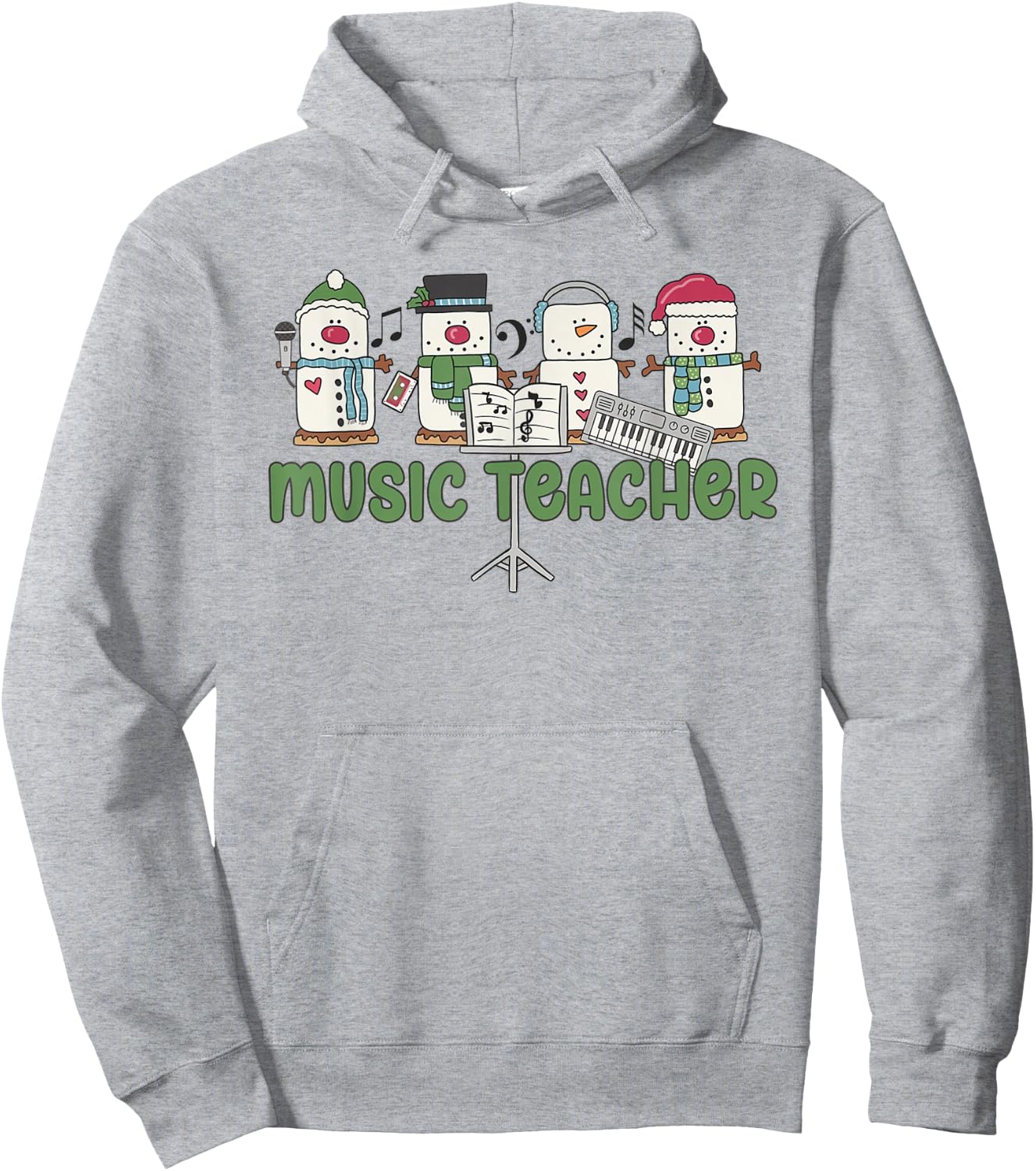 Music Teacher Christmas Holiday Wnter Music Instructor Hoodie - Hoodie | Ash