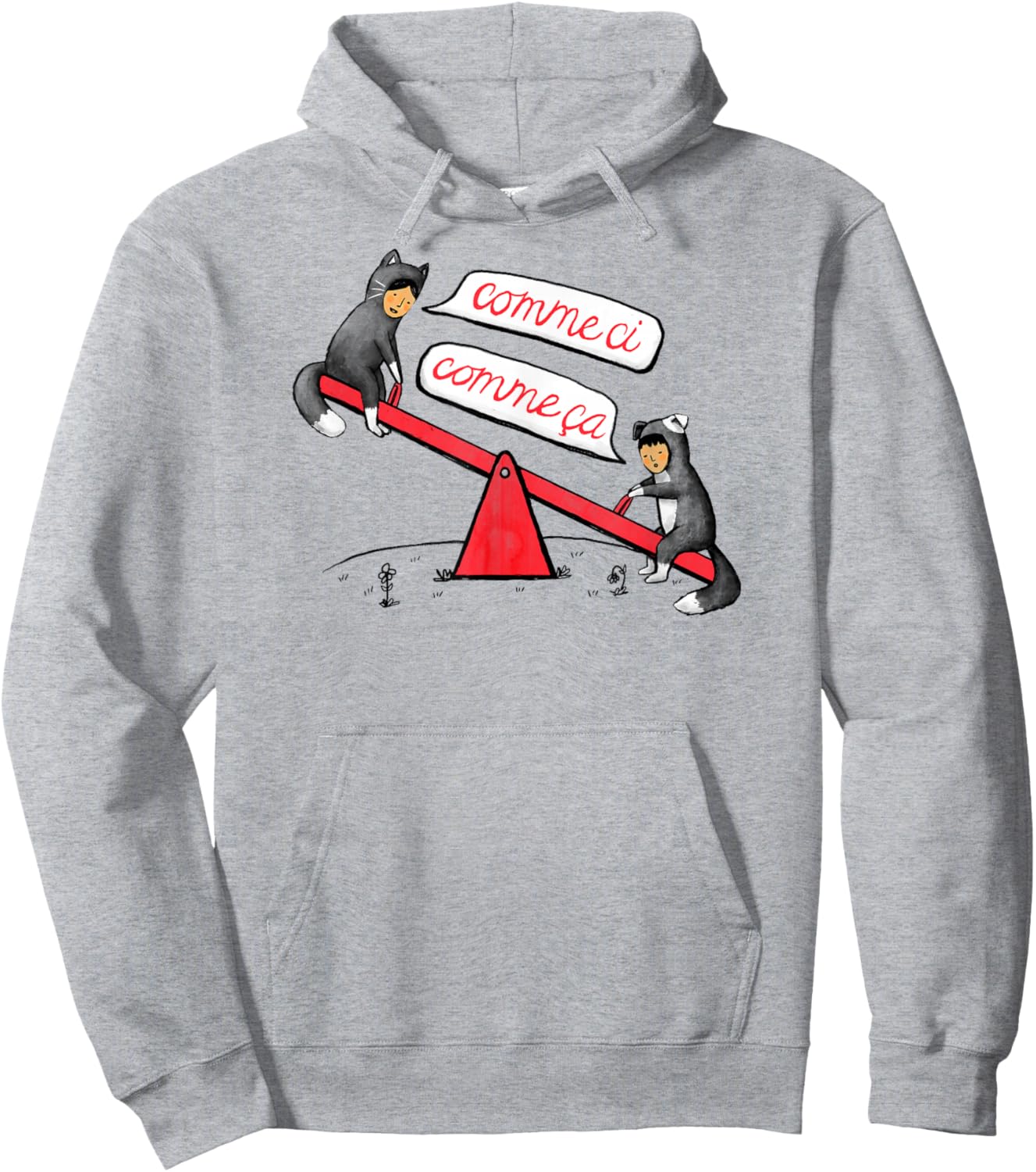 Threadless Midnightcoffee Seesaw Life Graphic Hoodie - Hoodie | Ash