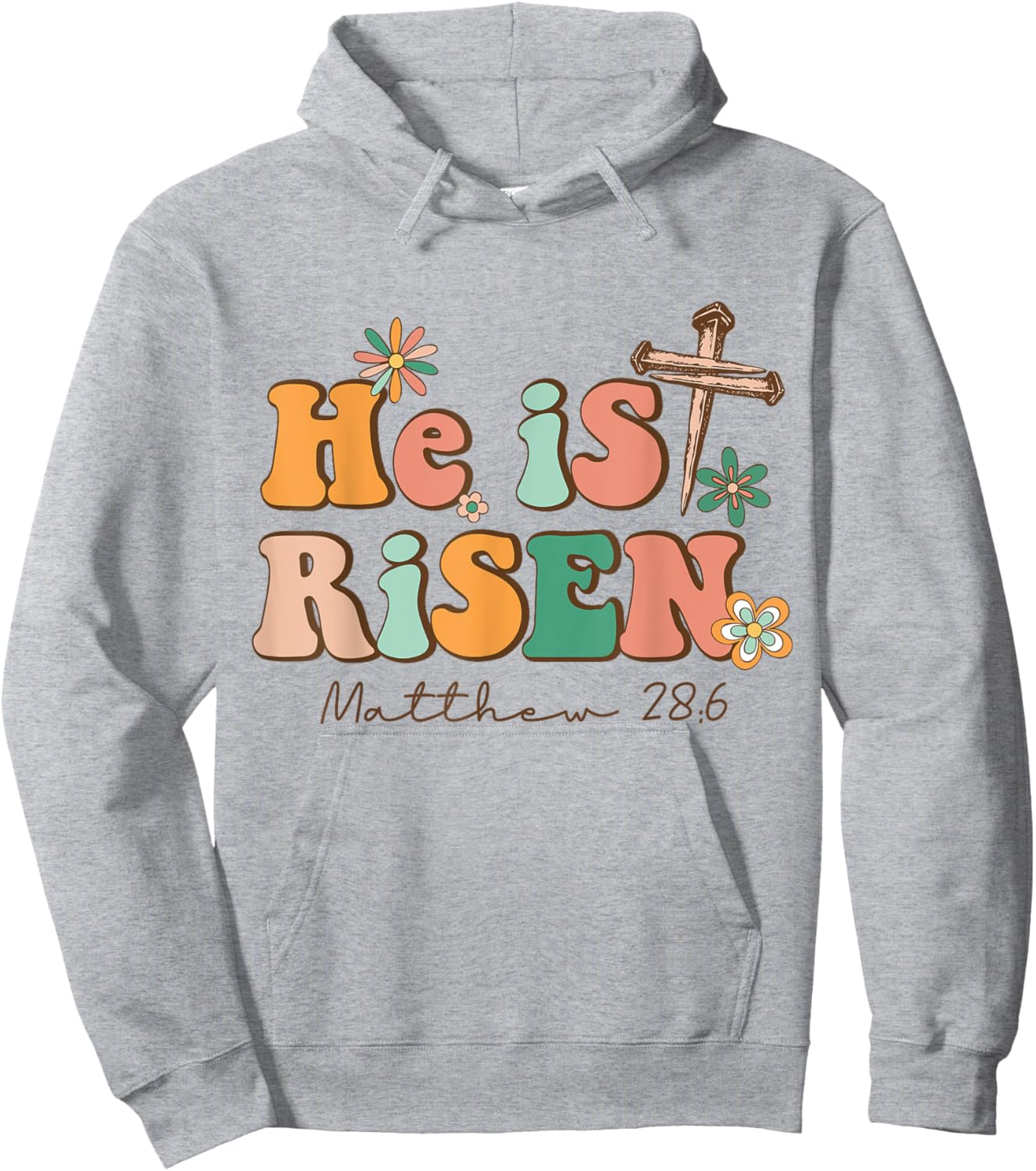 He is Risen Happy Easter Christian Christ Jesus Bible Verse Hoodie - Hoodie | Ash