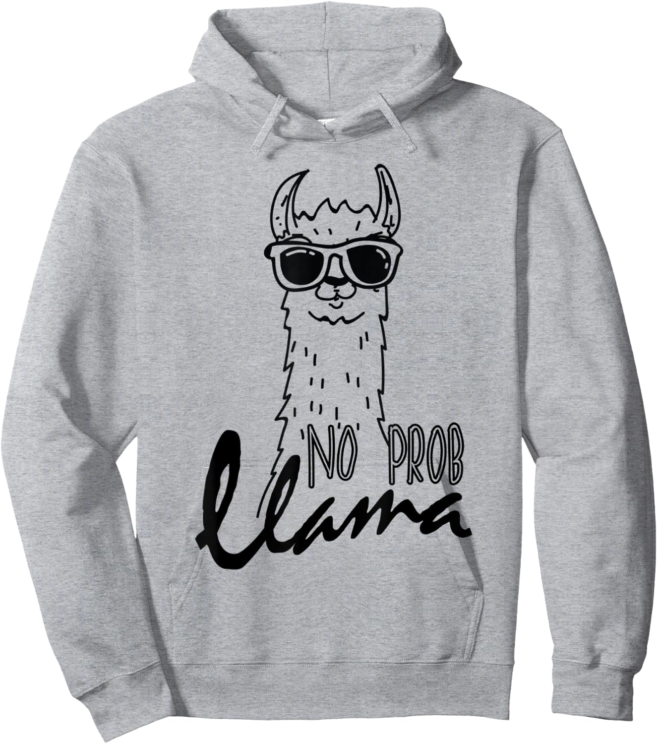Funny Alpaca Llama No Probllama Sunglasses Hoodie - Hoodie | Ash