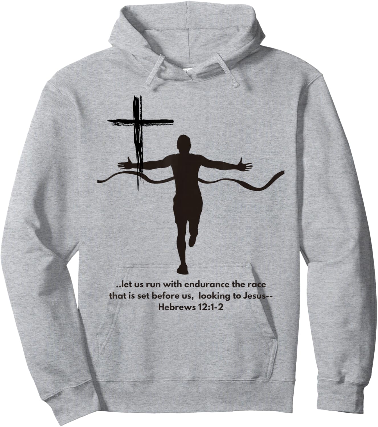 Faith and Running Marathon Jogging Cross Country Christian Hoodie - Hoodie | Ash