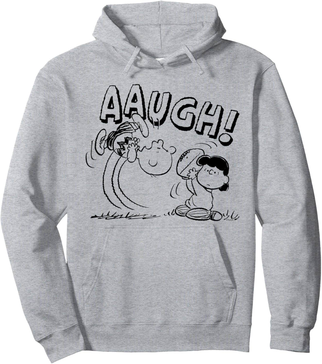 Peanuts - Charlie Brown Lucy Football Kick Aaugh Hoodie - Hoodie | Ash