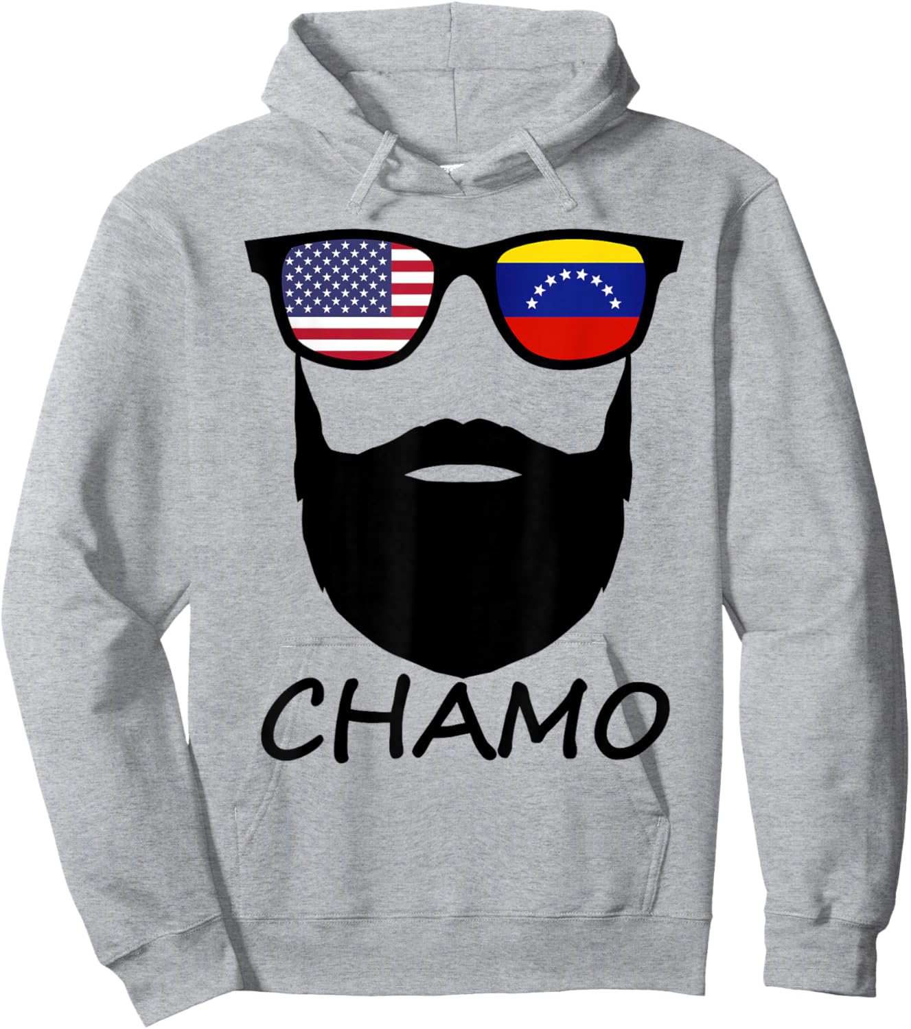 Half American Venezuelan Chamo USA Venezuela Flag Patriot Hoodie - Hoodie | Ash