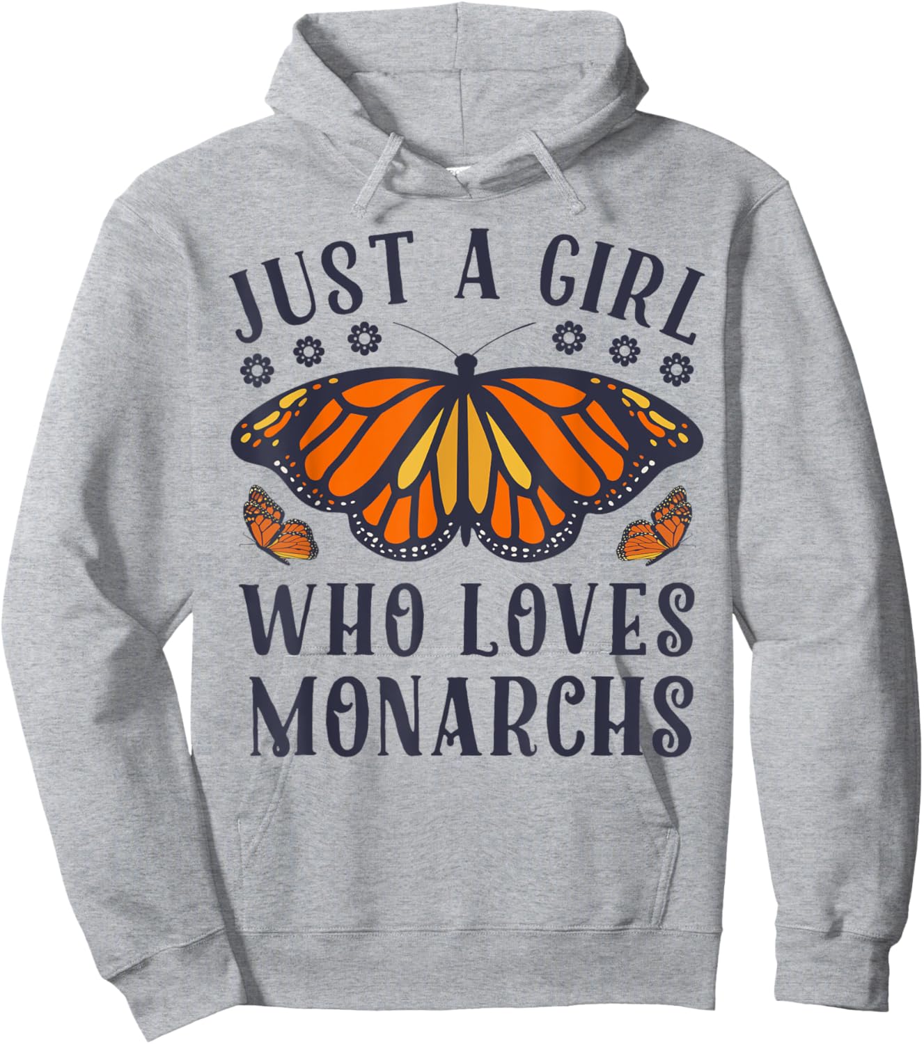 Butterfly Just A Girl Who Loves Monarchs Insect Lover Flower Hoodie - Hoodie | Ash