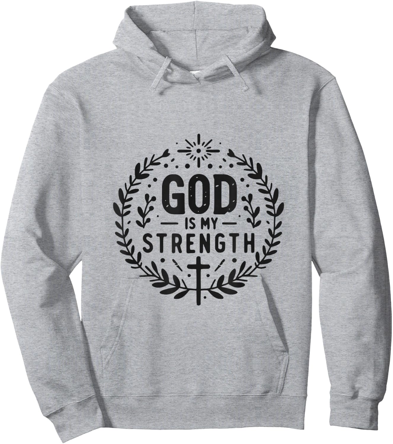 God Is My Strength Inspirational Christian Faith Quote Hoodie - Hoodie | Ash