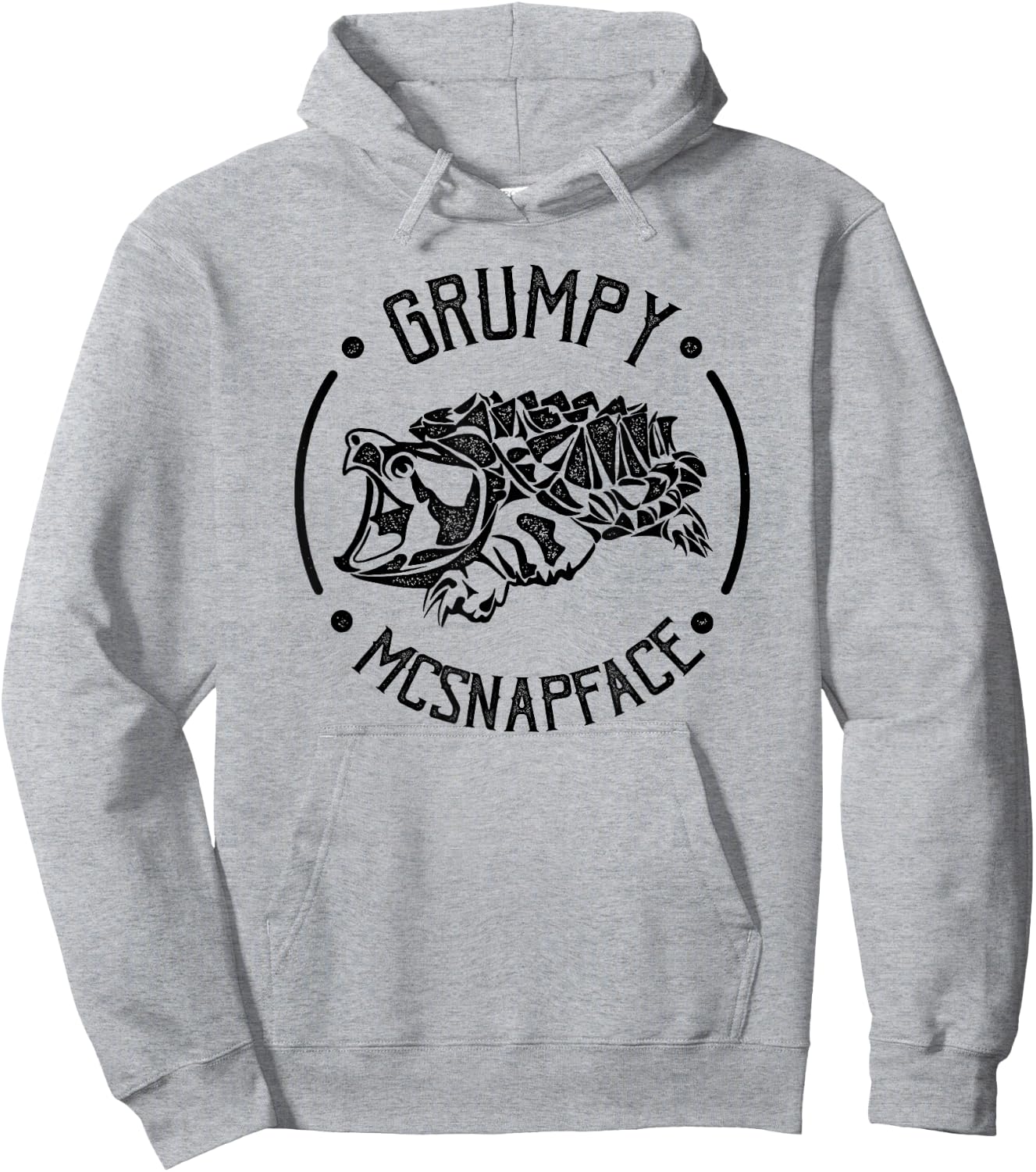 Grumpy McSnapface Funny Snapping Turtle Hoodie - Hoodie | Ash
