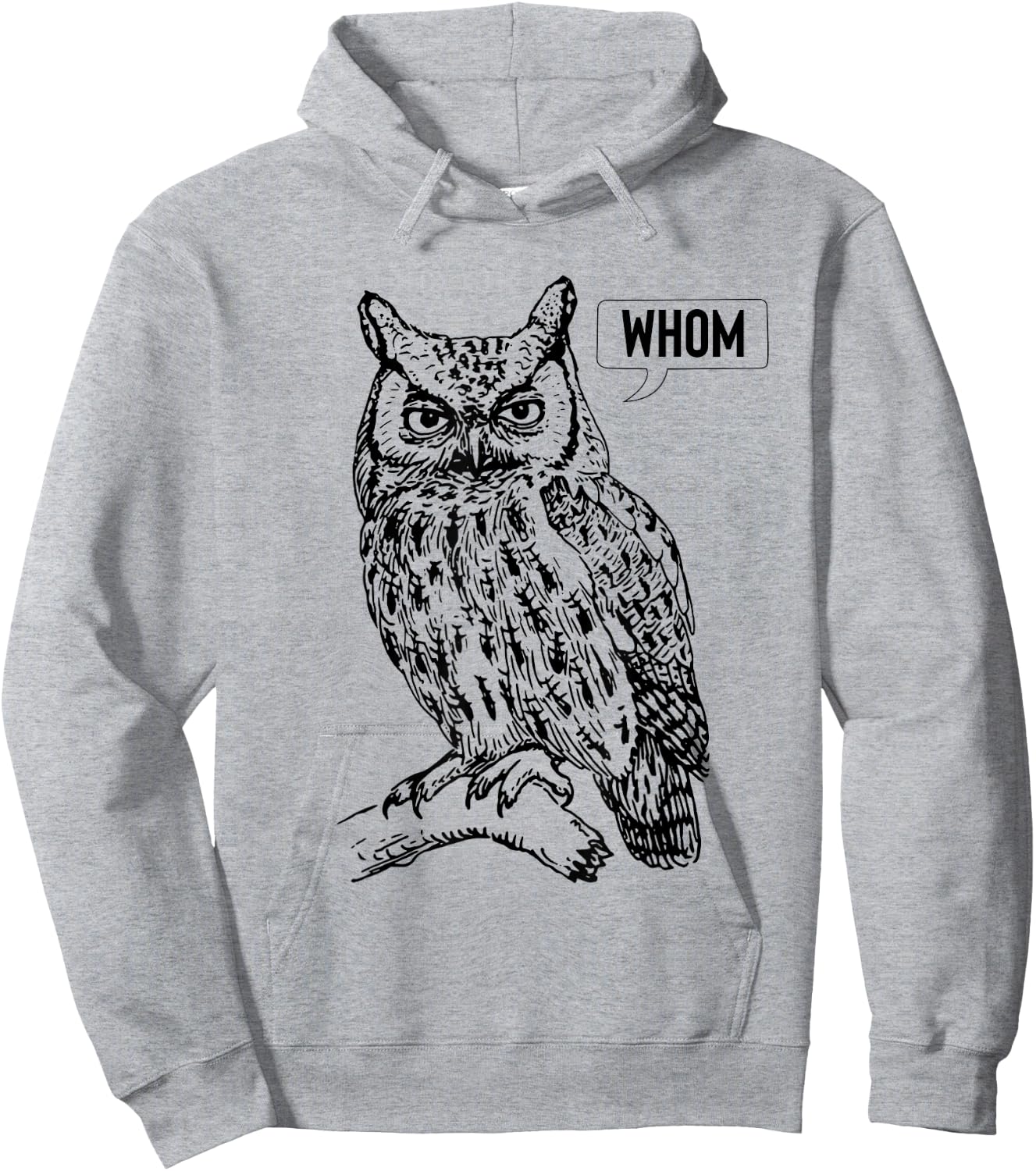 Owl Whom Funny T Shirt Hoodie - Hoodie | Ash
