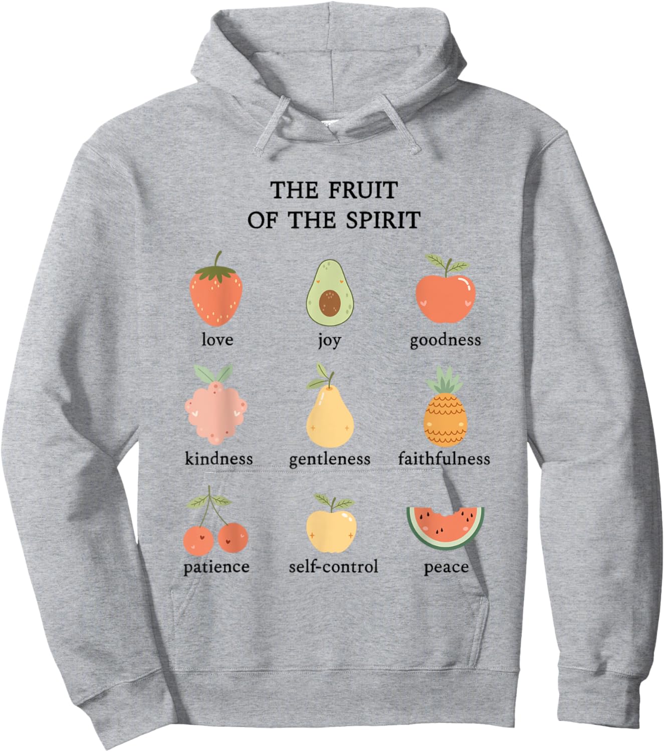 Fruit of the Spirit Cute Christian Girl Aesthetic Hoodie - Hoodie | Ash
