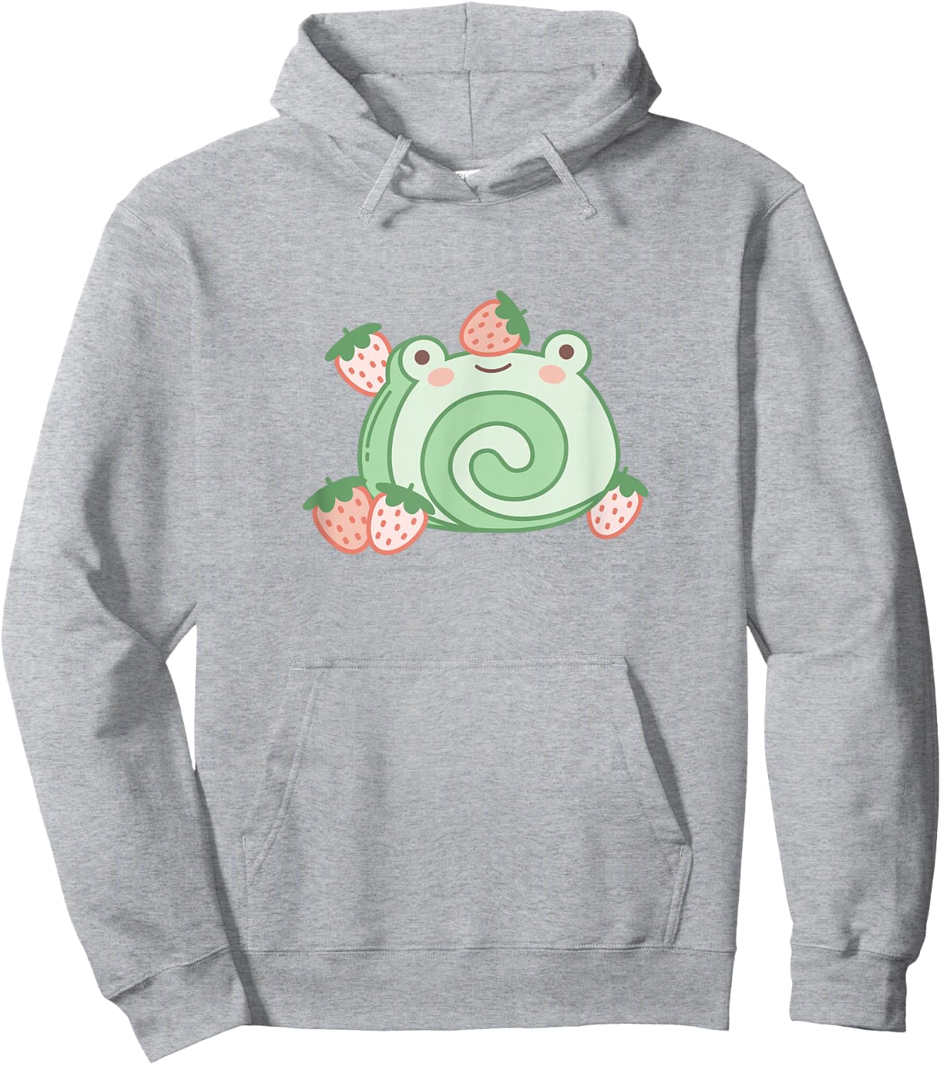 Cute Frog Strawberry Cake Kawaii Aesthetic Pink Hoodie - Hoodie | Ash