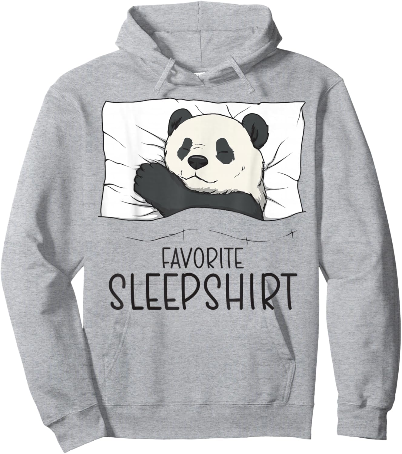 Favorite Sleepshirt With Napping Panda Pajama Hoodie - Hoodie | Ash
