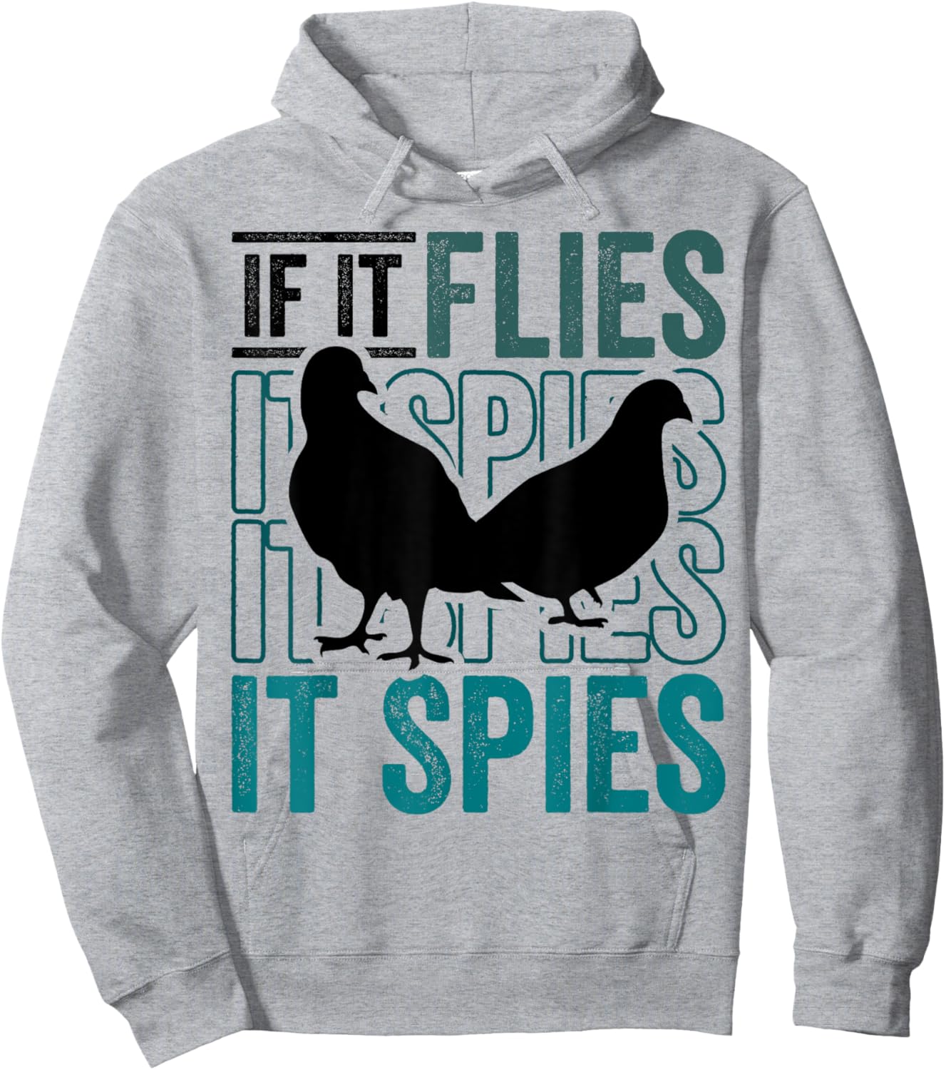 Funny Conspiracy Theory if it Flies it Spies Pigeon Bird Hoodie - Hoodie | Ash