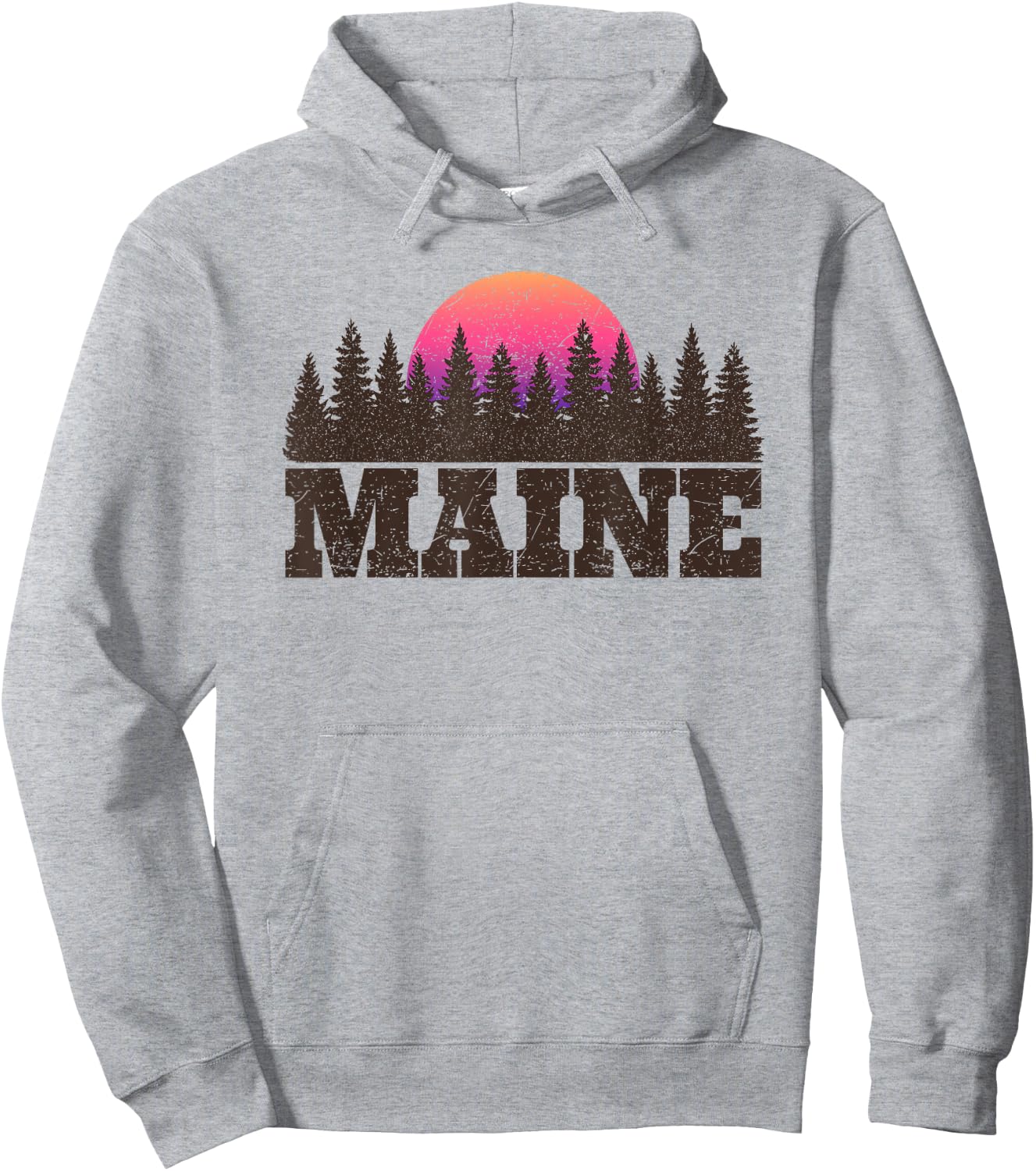 Maine MN Retro Vintage Shirt Gift Men Women Kids Hoodie - Hoodie | Ash