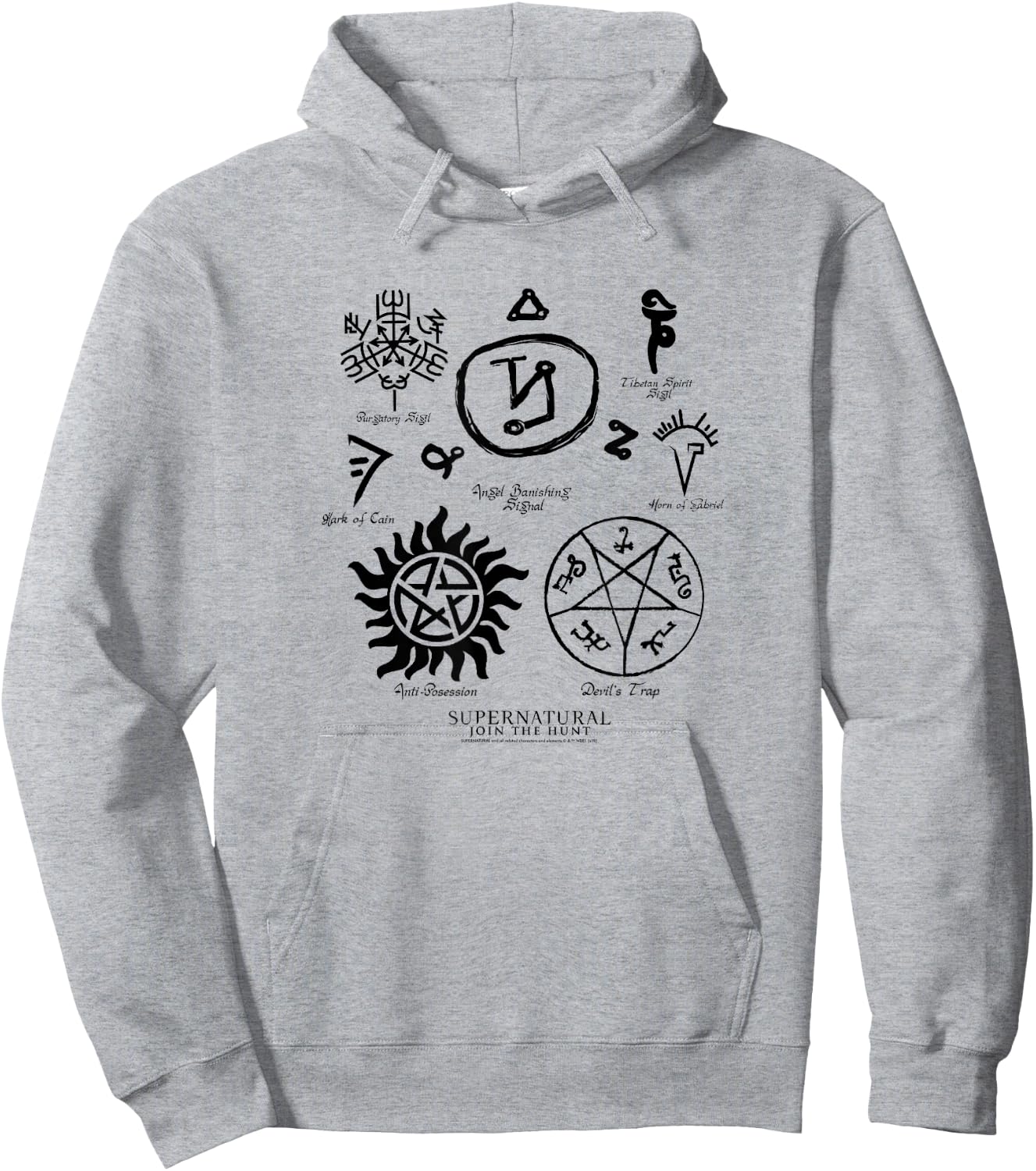 Supernatural Sigils and Symbols Hoodie - Hoodie | Ash
