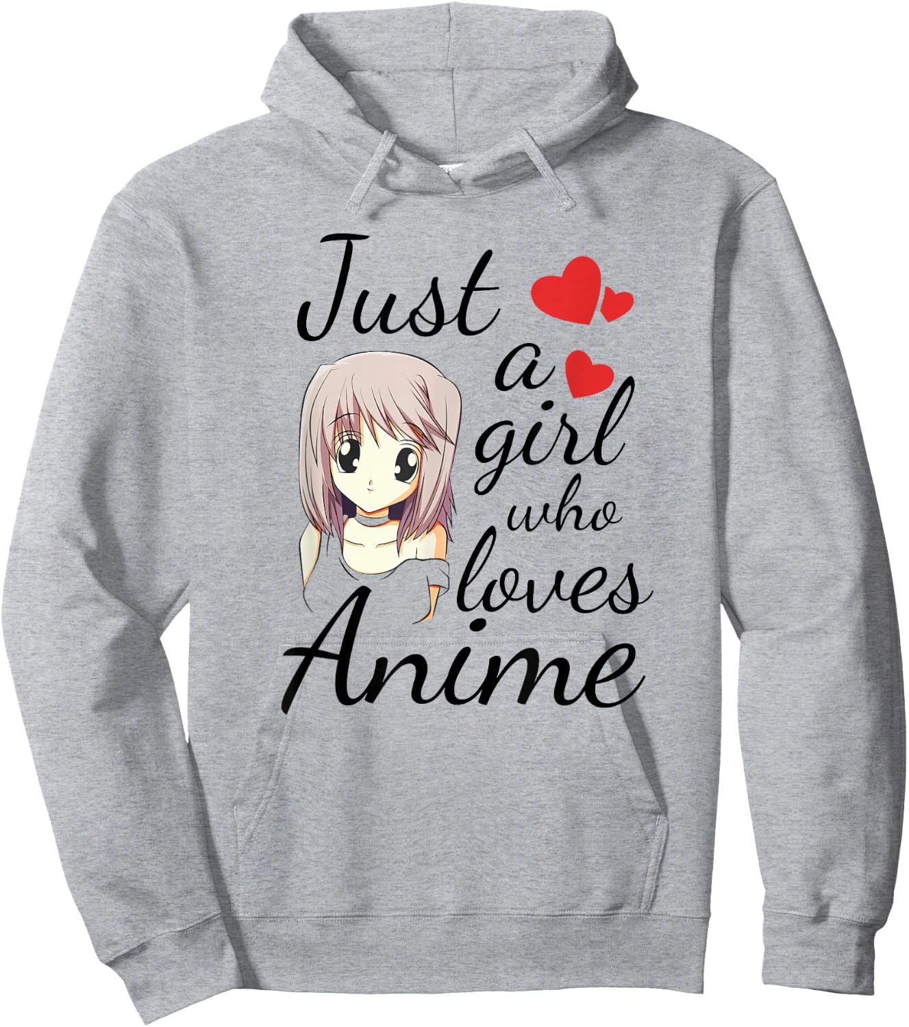 Cute Anime Girl Quote Japanese Kawaii Cartoon Graphic Hoodie - Hoodie | Ash