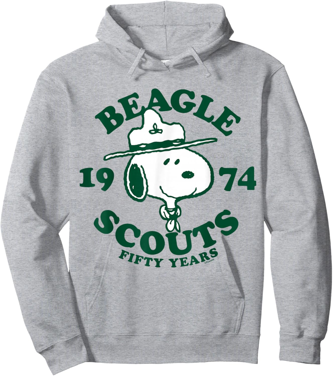 Peanuts - Snoopy Beagle Scout 50 Years 1974 Hoodie - Hoodie | Ash