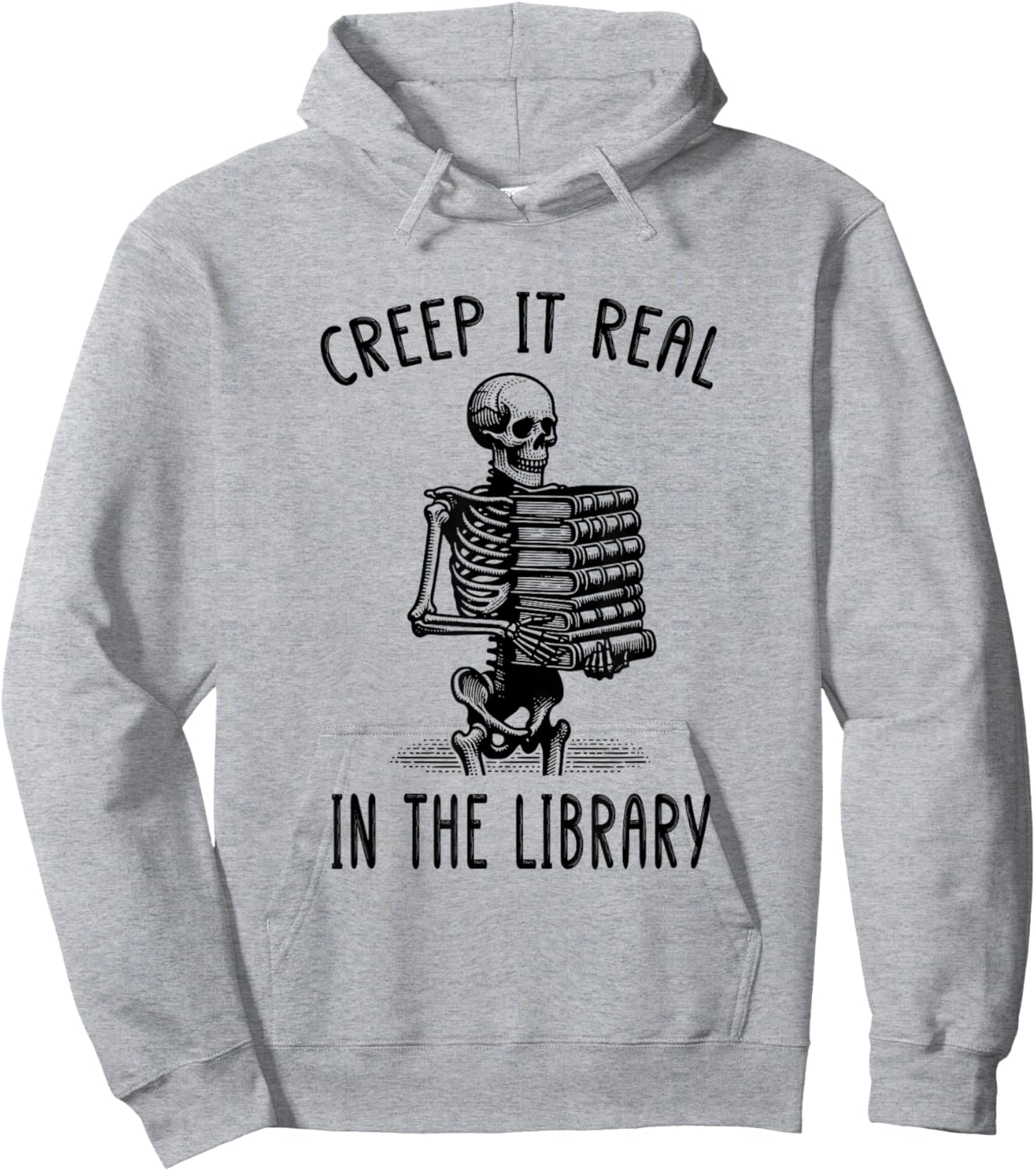 Funny Halloween Skeleton Pun Book Lover Library Joke Hoodie - Hoodie | Ash