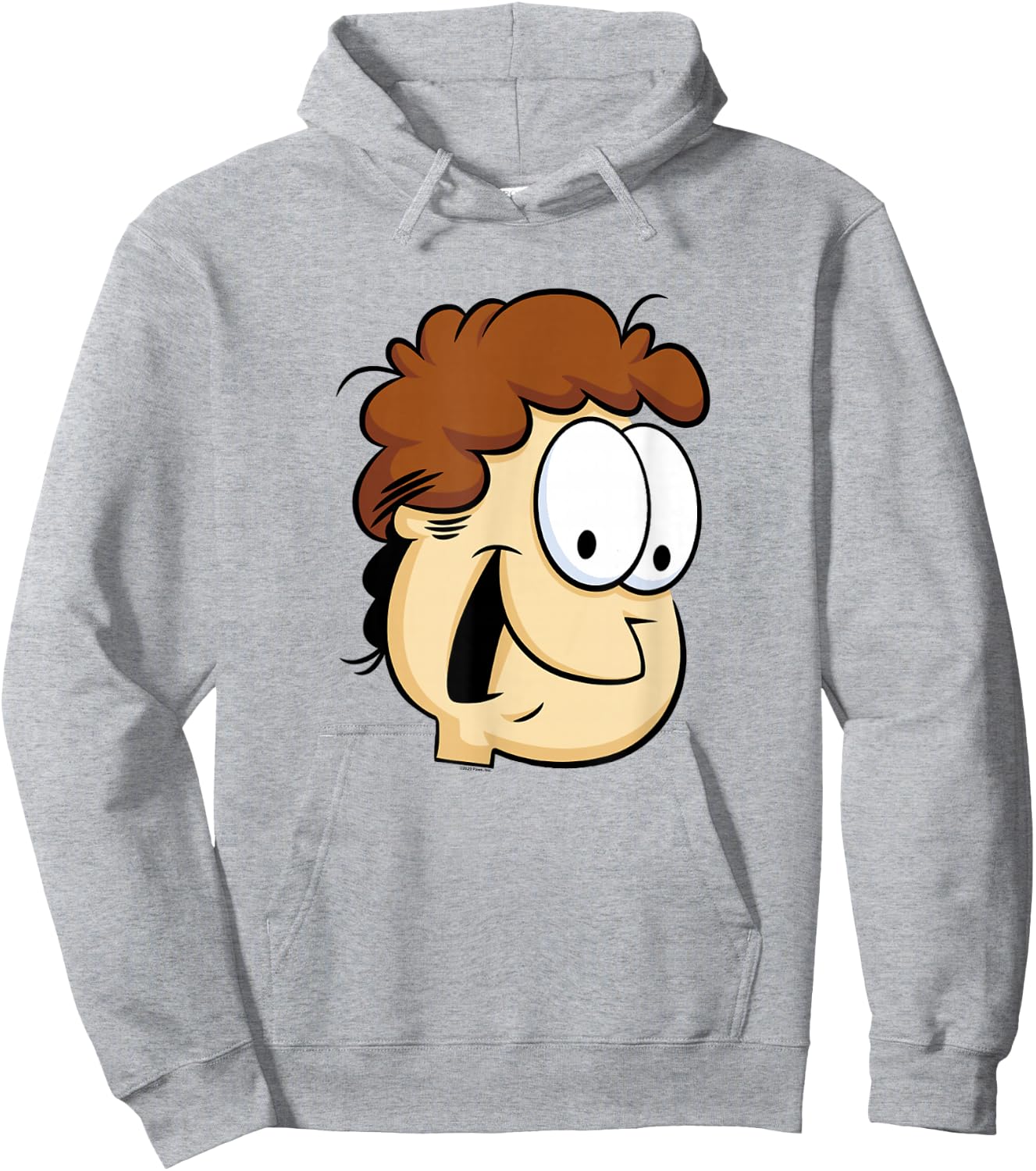 Garfield Jon Arbuckle Big Face Hoodie - Hoodie | Ash