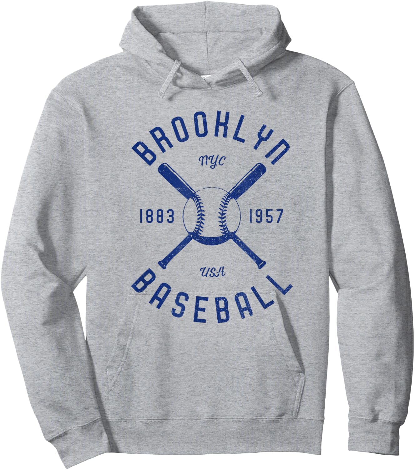 Brooklyn Baseball | Vintage | Distressed | NYC Hoodie - Hoodie | Ash