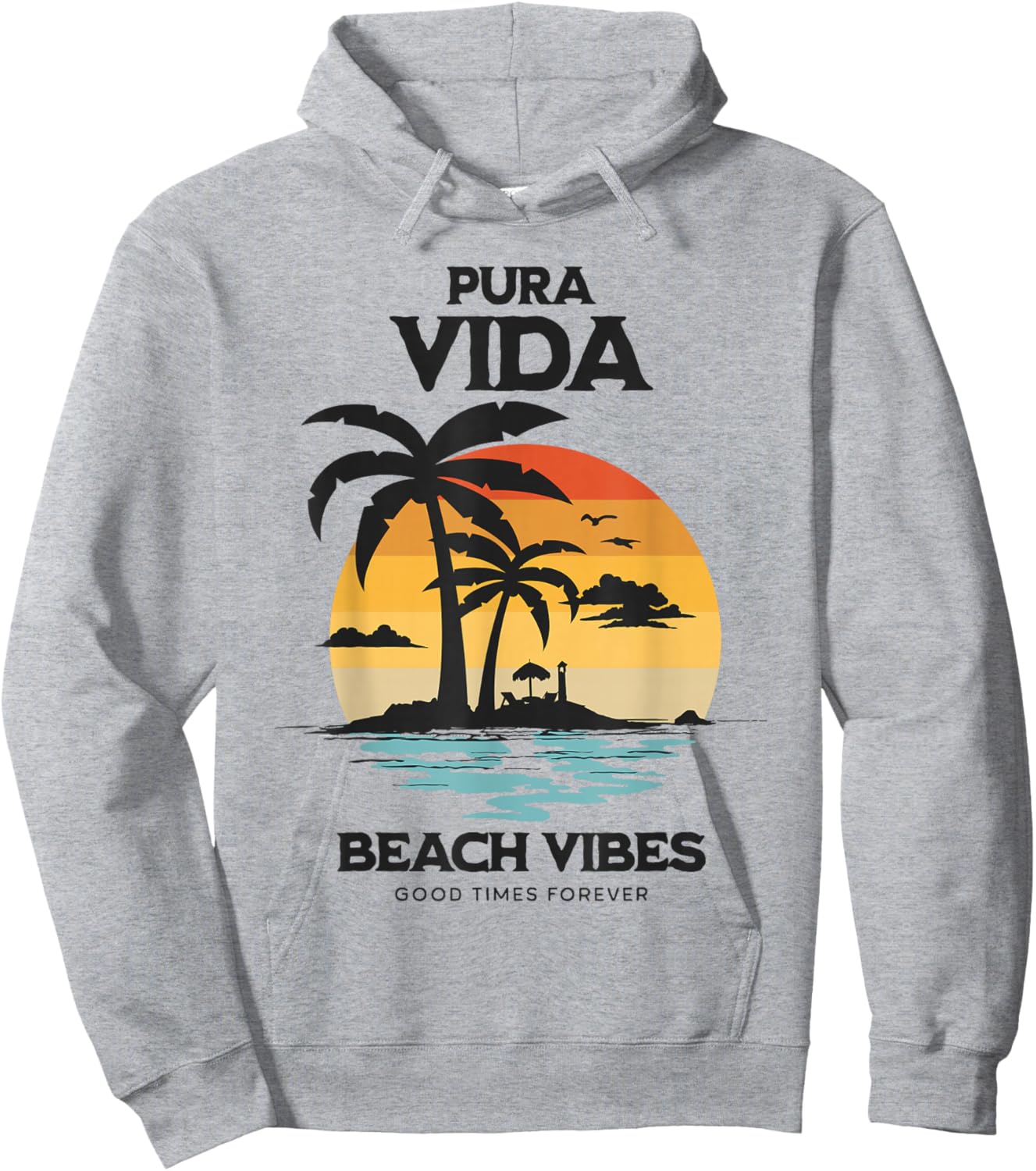 Pura Vida Surfing, Costa Rica, Surfing Pura Vida Hoodie - Hoodie | Ash