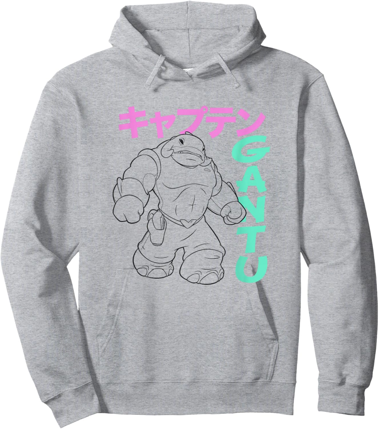 Disney Lilo & Stitch Retro Captain Gantu Line Art Kanji Hoodie - Hoodie | Ash
