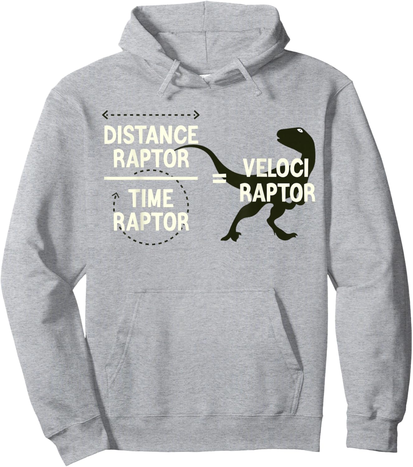 Funny Physics Velociraptor Distance Raptor Over Time Raptor Hoodie - Hoodie | Ash