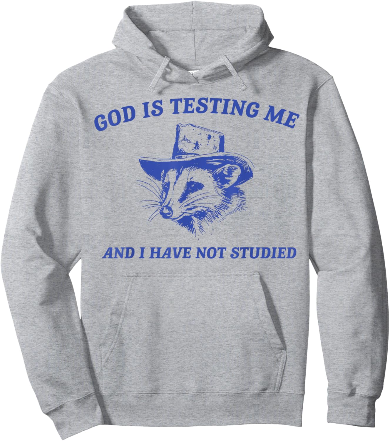 God Is Testing Me And I Have Not Studied Funny Possum Hoodie - Hoodie | Ash