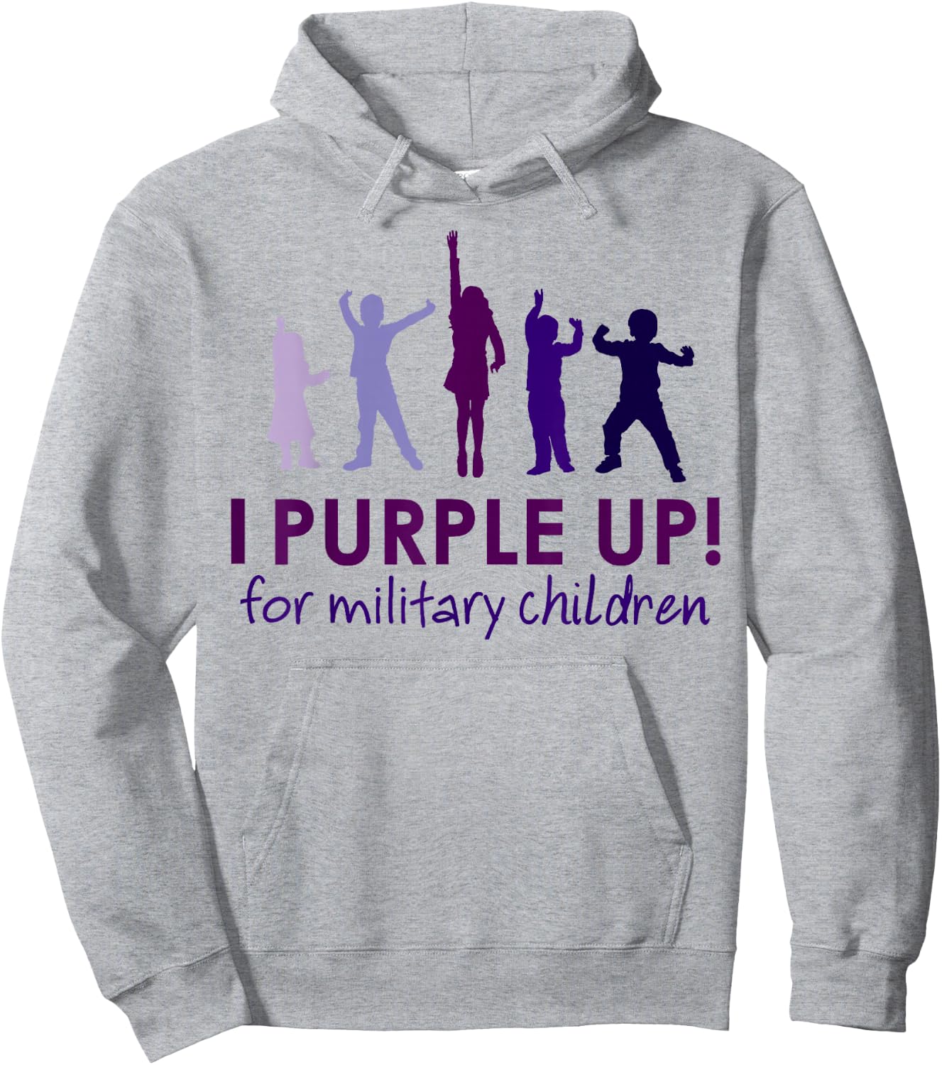 Purple Up for Military Kids Month Military Children Hoodie - Hoodie | Ash