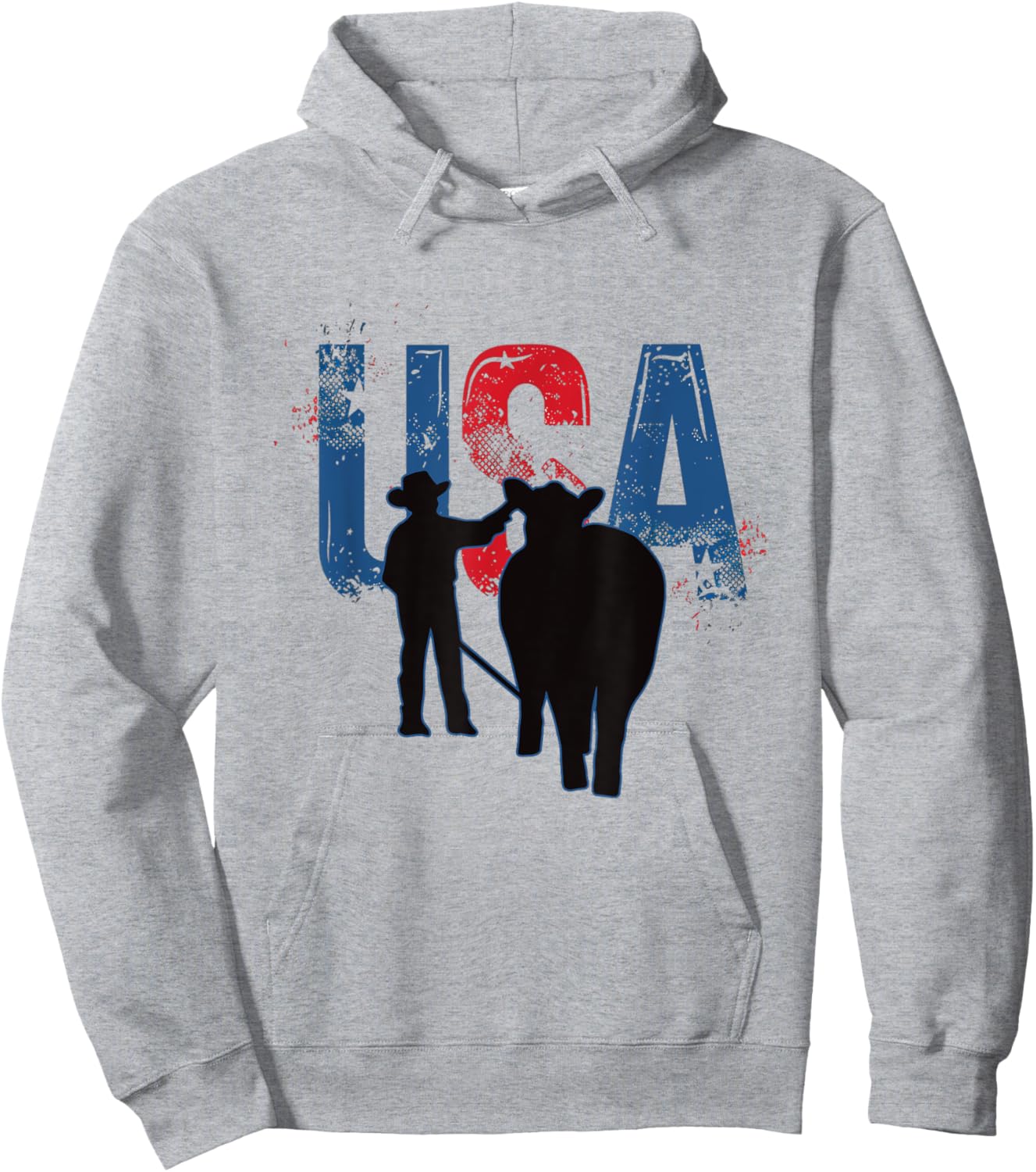 STOCK SHOW KID - Patriotic American USA Flag Farming Hoodie - Hoodie | Ash