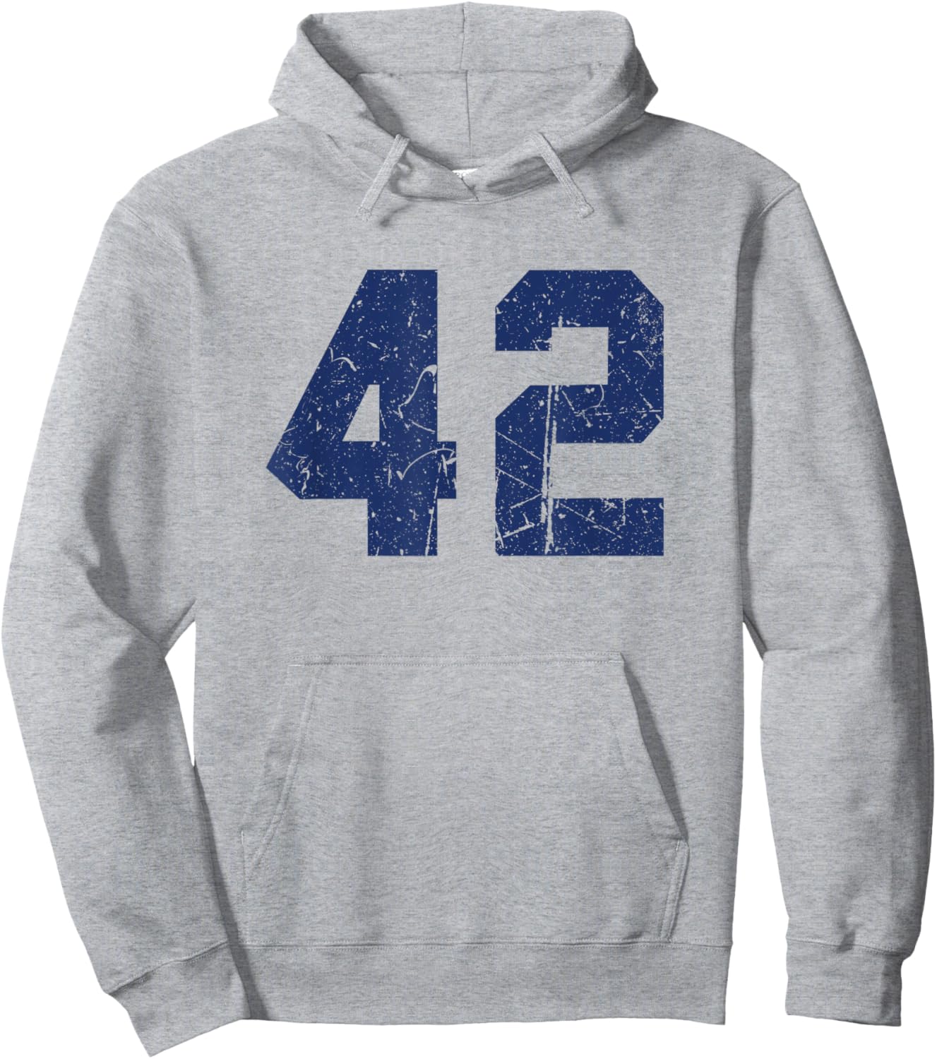Vintage Number #42 Blue Varsity Number Hoodie - Hoodie | Ash