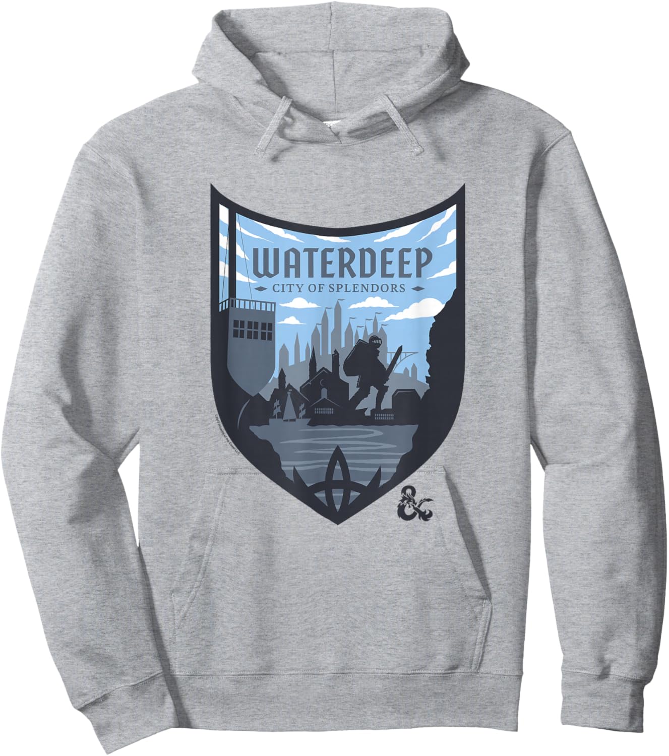Dungeons & Dragons Waterdeep City Of Splendors Shield Logo Hoodie - Hoodie | Ash