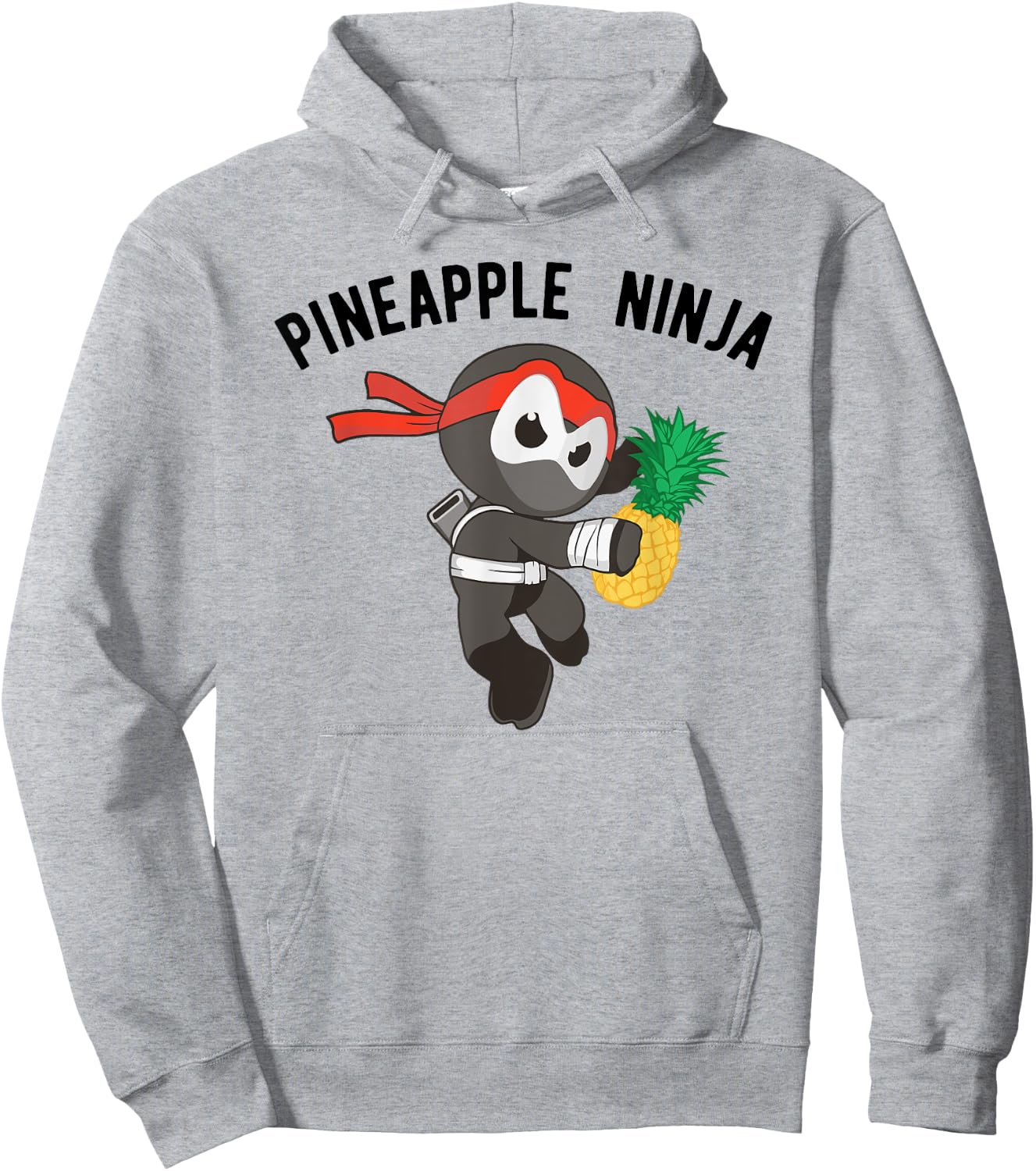 Ninja Pineapple , Martial Arts Fruit Apparel Hoodie - Hoodie | Ash