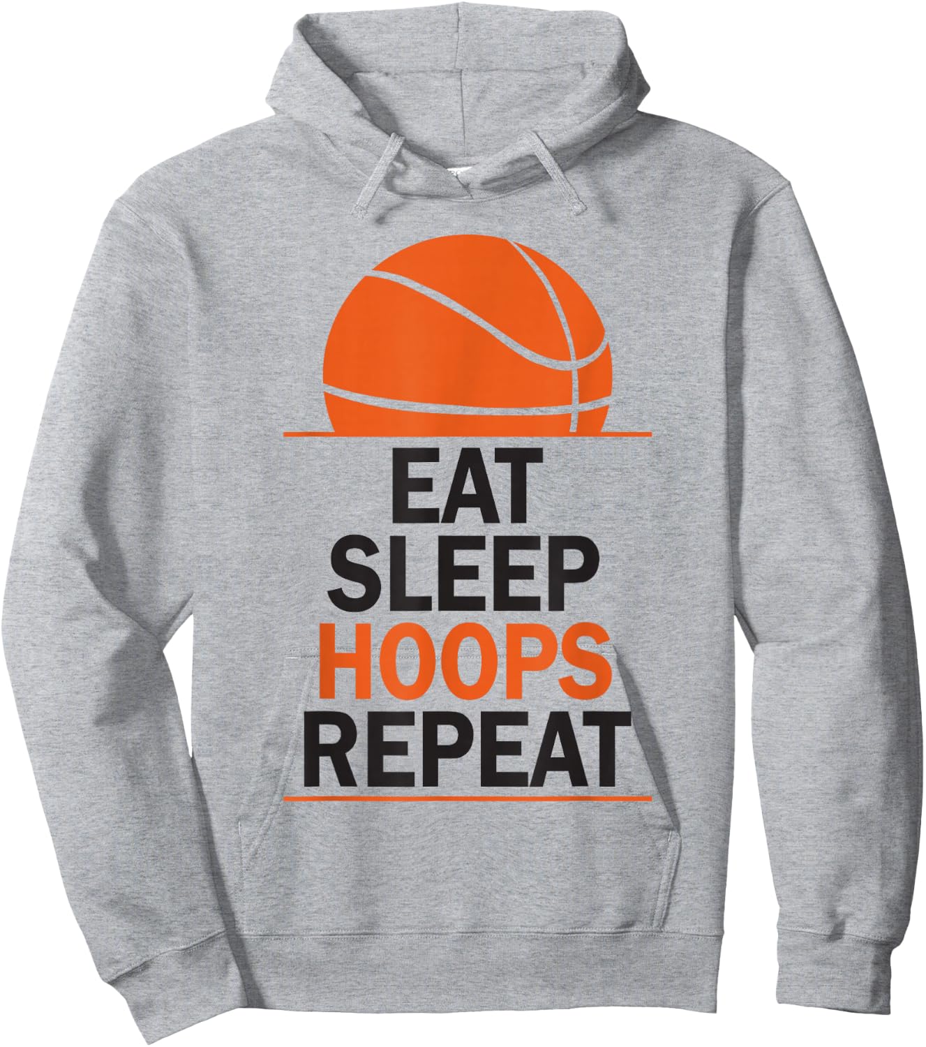 Eat Sleep Hoops Repeat for Basketball Team Hoodie - Hoodie | Ash