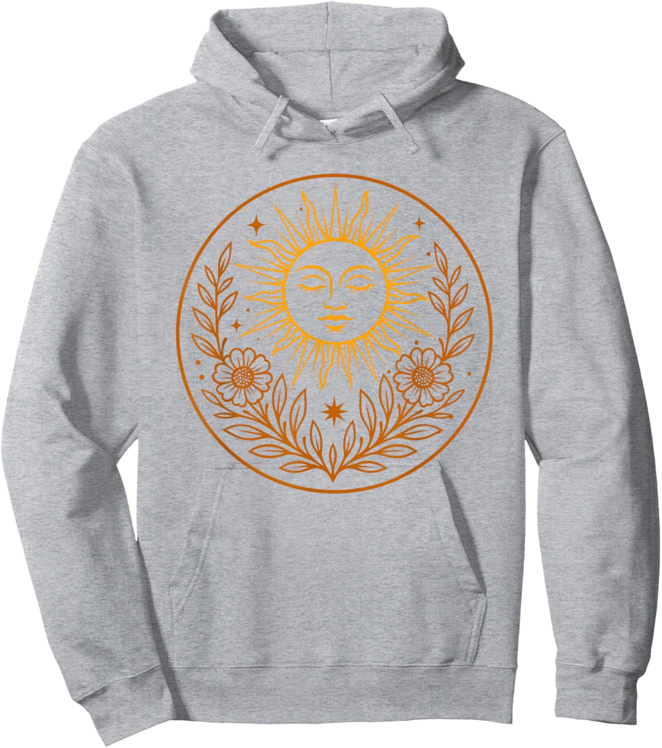 Litha Sun Art Midsummer Floral and Celestial Nature Design Hoodie - Hoodie | Ash