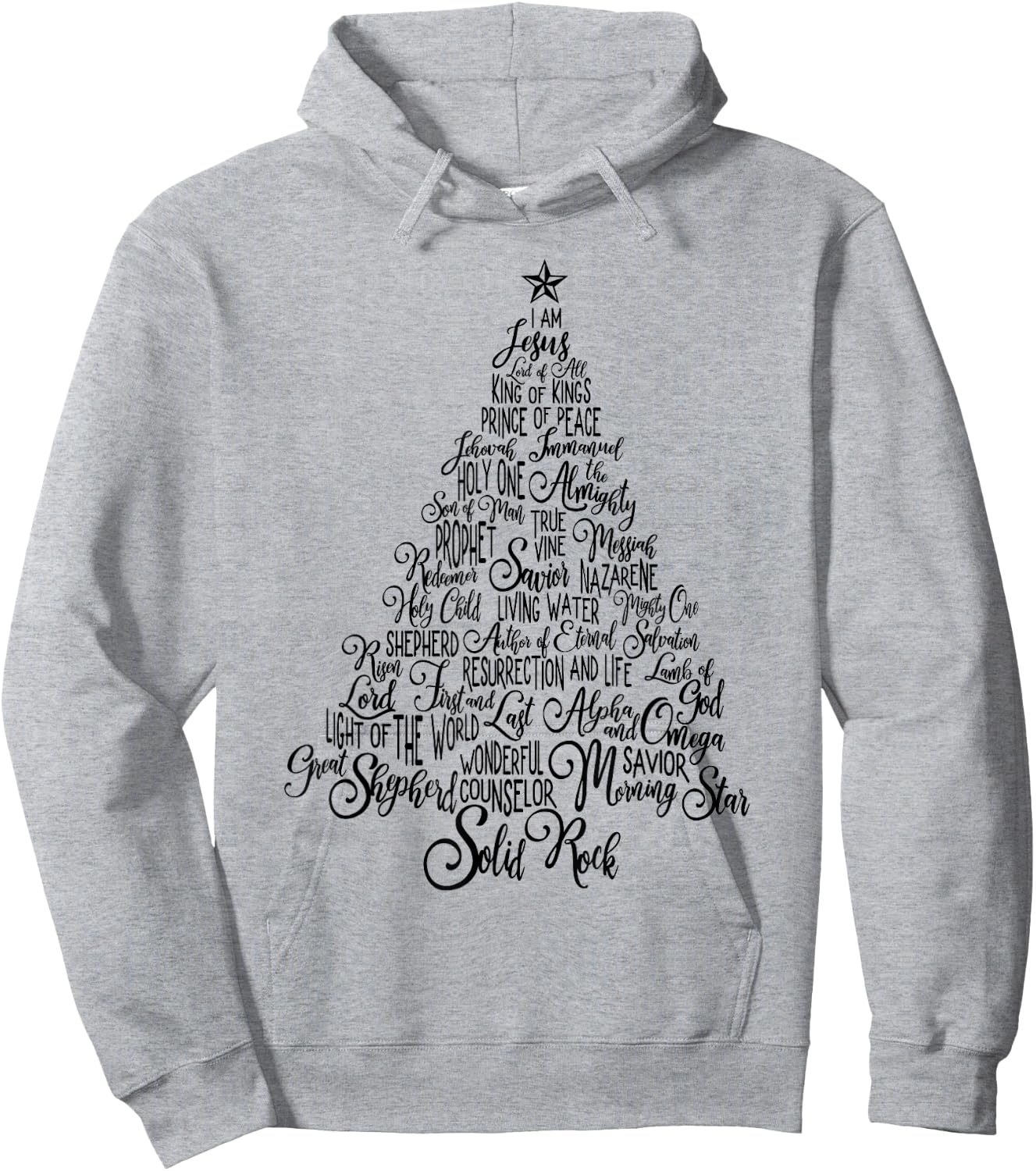 Names Of Jesus Christmas Tree Gift Amazing Xmas Tree Gift Hoodie - Hoodie | Ash