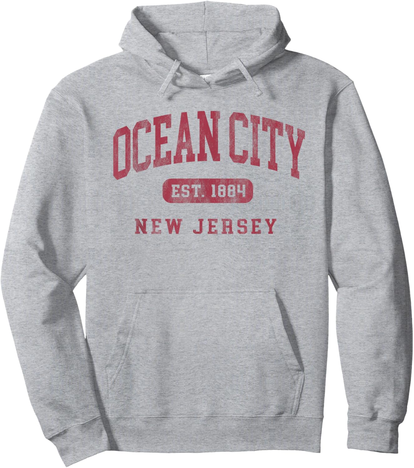 Ocean City New Jersey NJ Vintage Established Beach Souvenir Hoodie - Hoodie | Ash