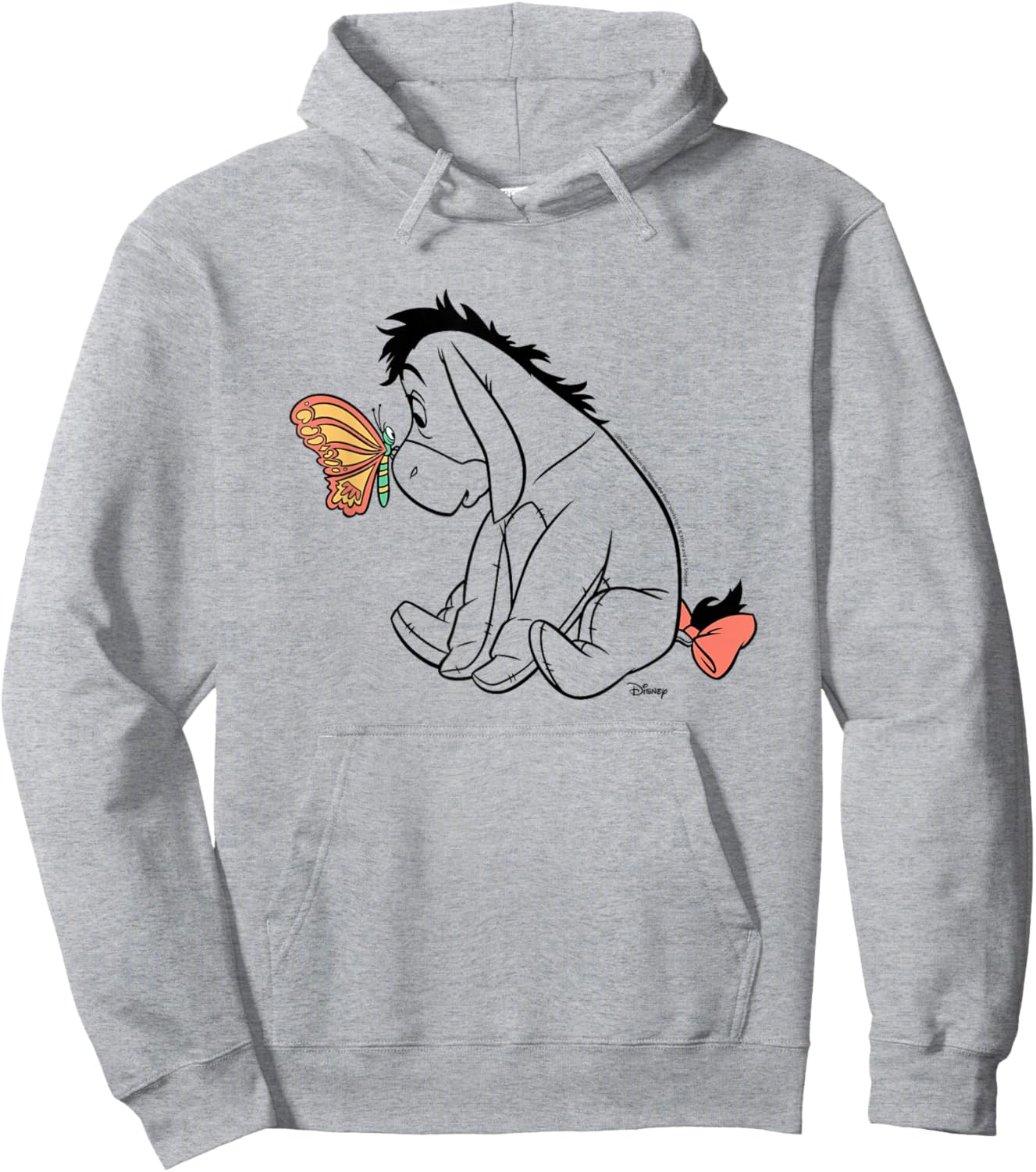 Winnie The Pooh - Eeyore and Butterfly Hoodie - Hoodie | Ash