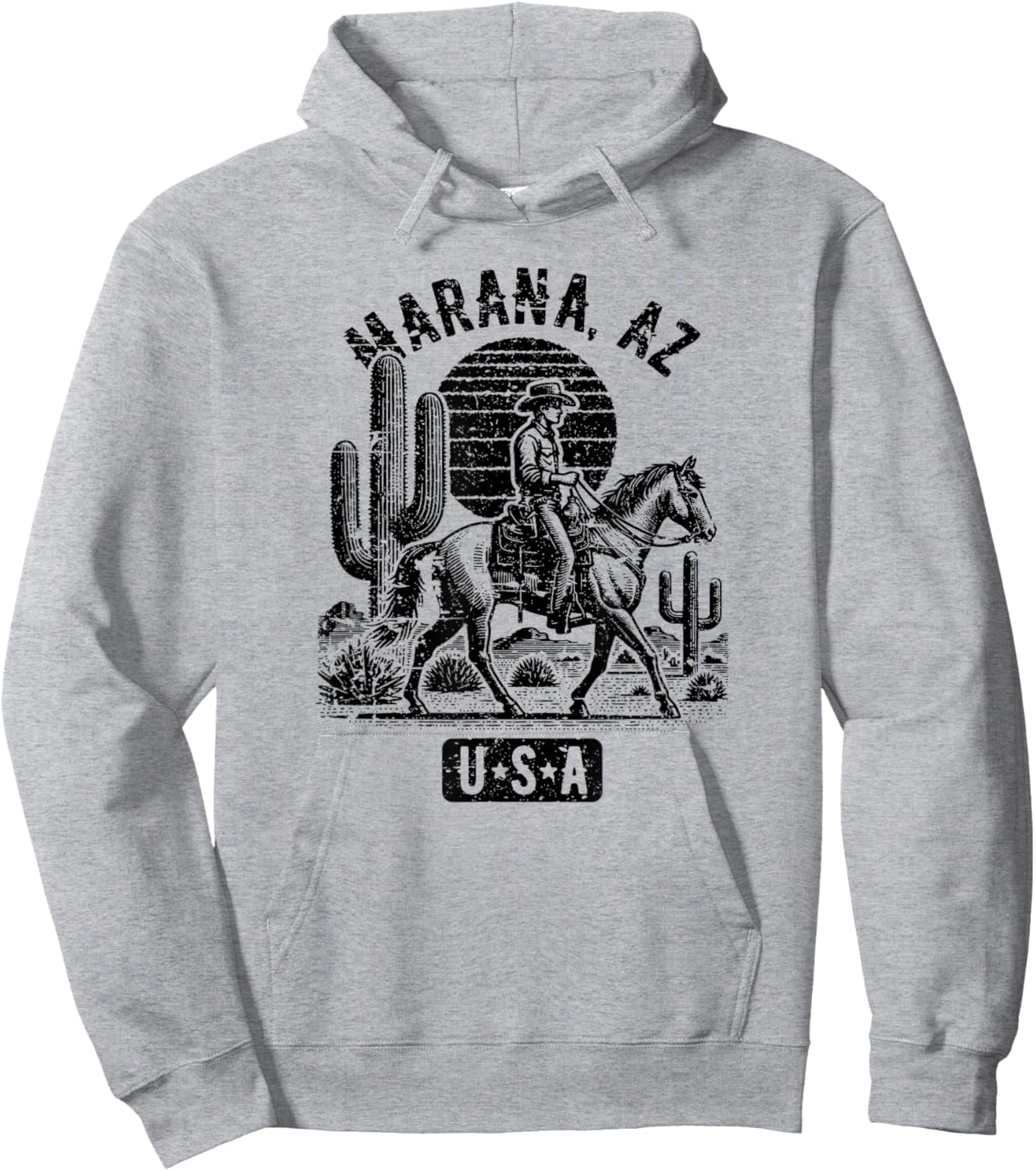 Marana Arizona USA Cowboy Horse Vintage Style Design Hoodie - Hoodie | Ash