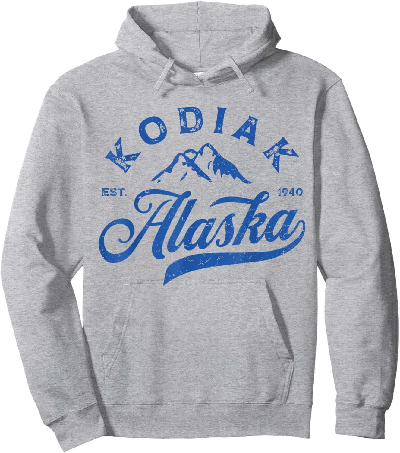 Vintage Kodiak Alaska AK Mountains Family Vacation Souvenir Hoodie - Hoodie | Ash