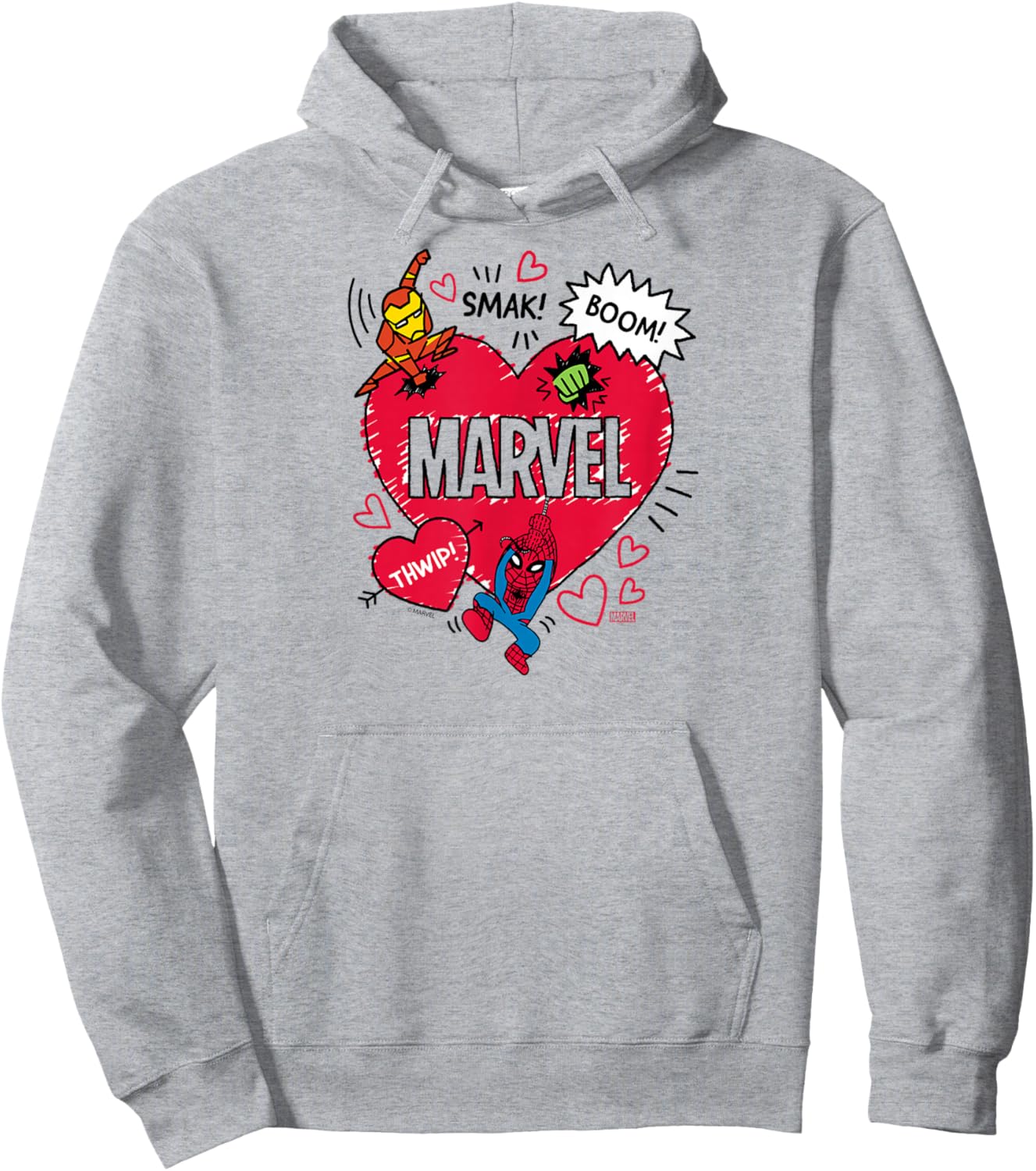 Marvel - Scribble Valentine's Day Hoodie - Hoodie | Ash