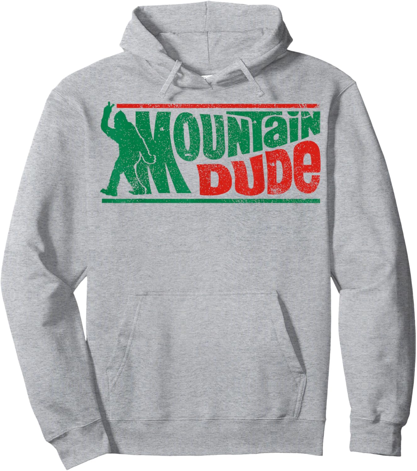 Mountain Dude Funny Bigfoot Sasquatch Rock On Hiking Vintage Hoodie - Hoodie | Ash