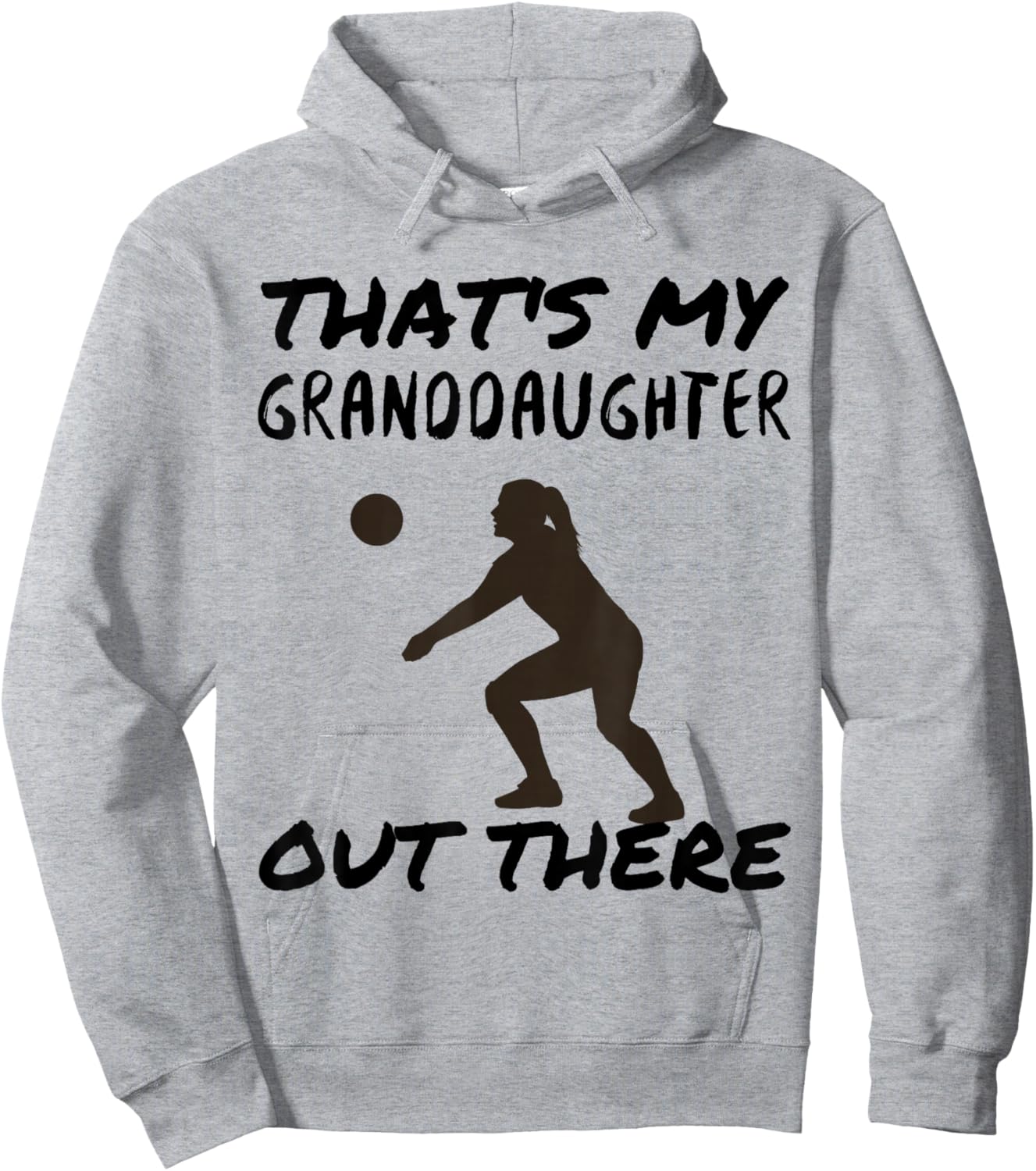 That's My Granddaughter Out There Volleyball Grandma Grandpa Hoodie - Hoodie | Ash