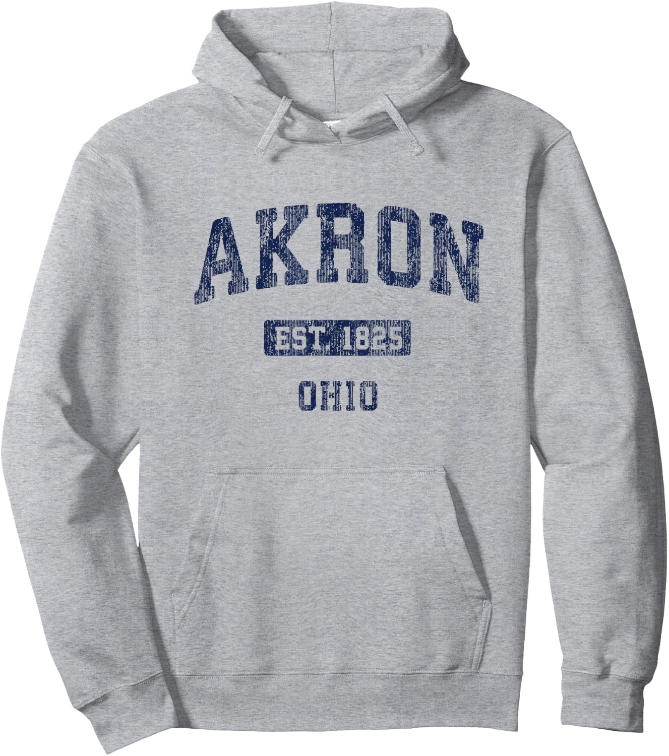 Akron Ohio Vintage Athletic Sports Design Hoodie - Hoodie | Ash