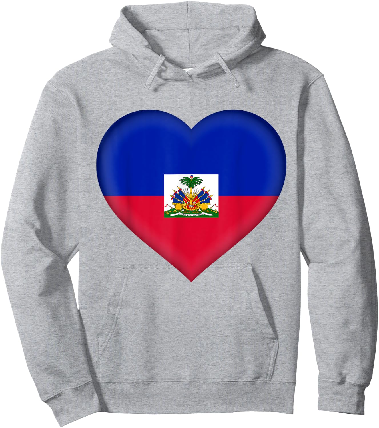 I Love Haiti | Haitian Flag Heart Outfit Hoodie - Hoodie | Ash